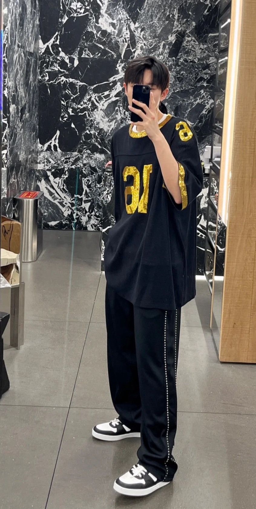 Celine 16 Embroidered T-Shirt in Jersey Mesh Black | Grailed