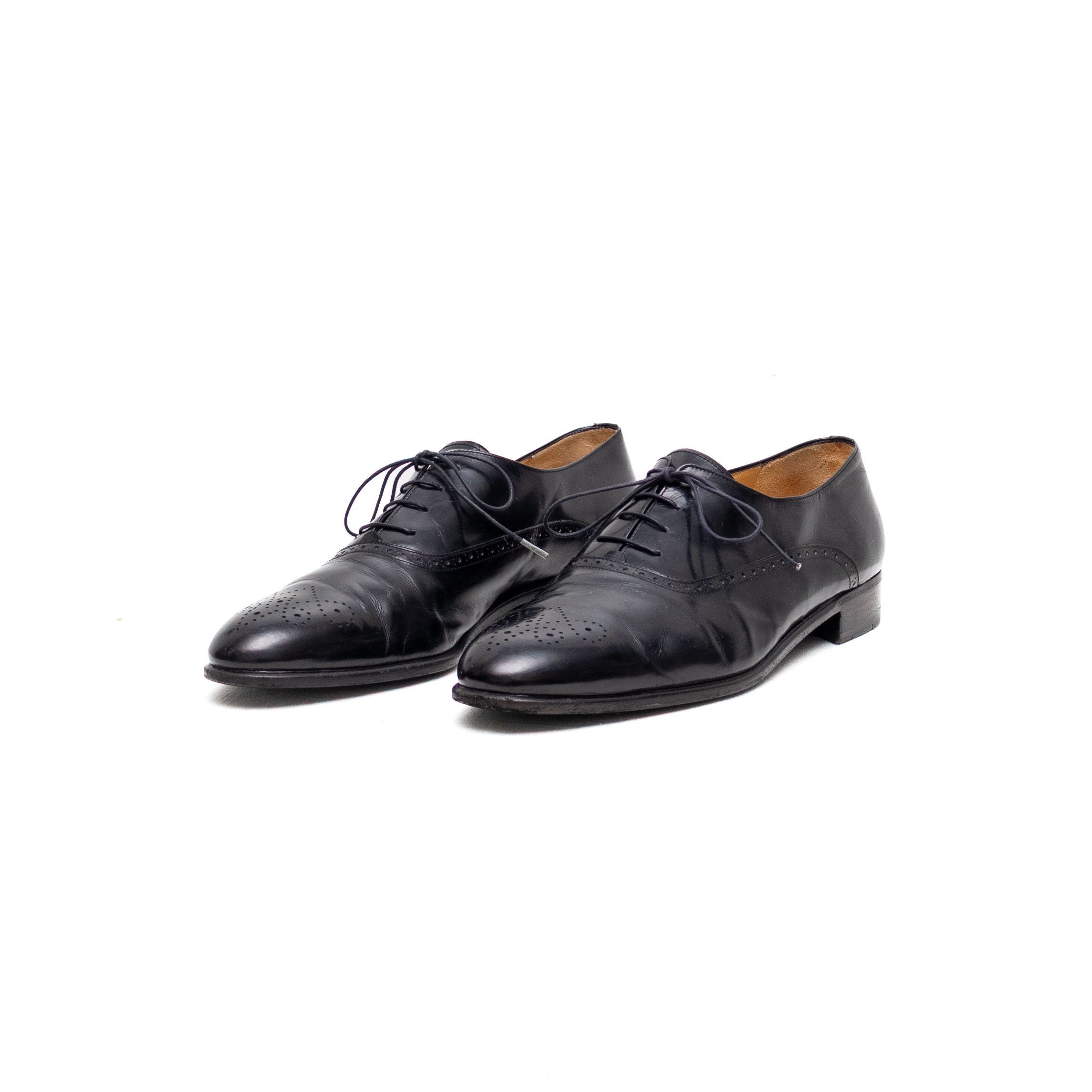 Salvatore Ferragamo Salvatore Ferragamo Black Leather Oxford Brogue Dress Shoes Size US 12 / EU 45 - 1 Thumbnail