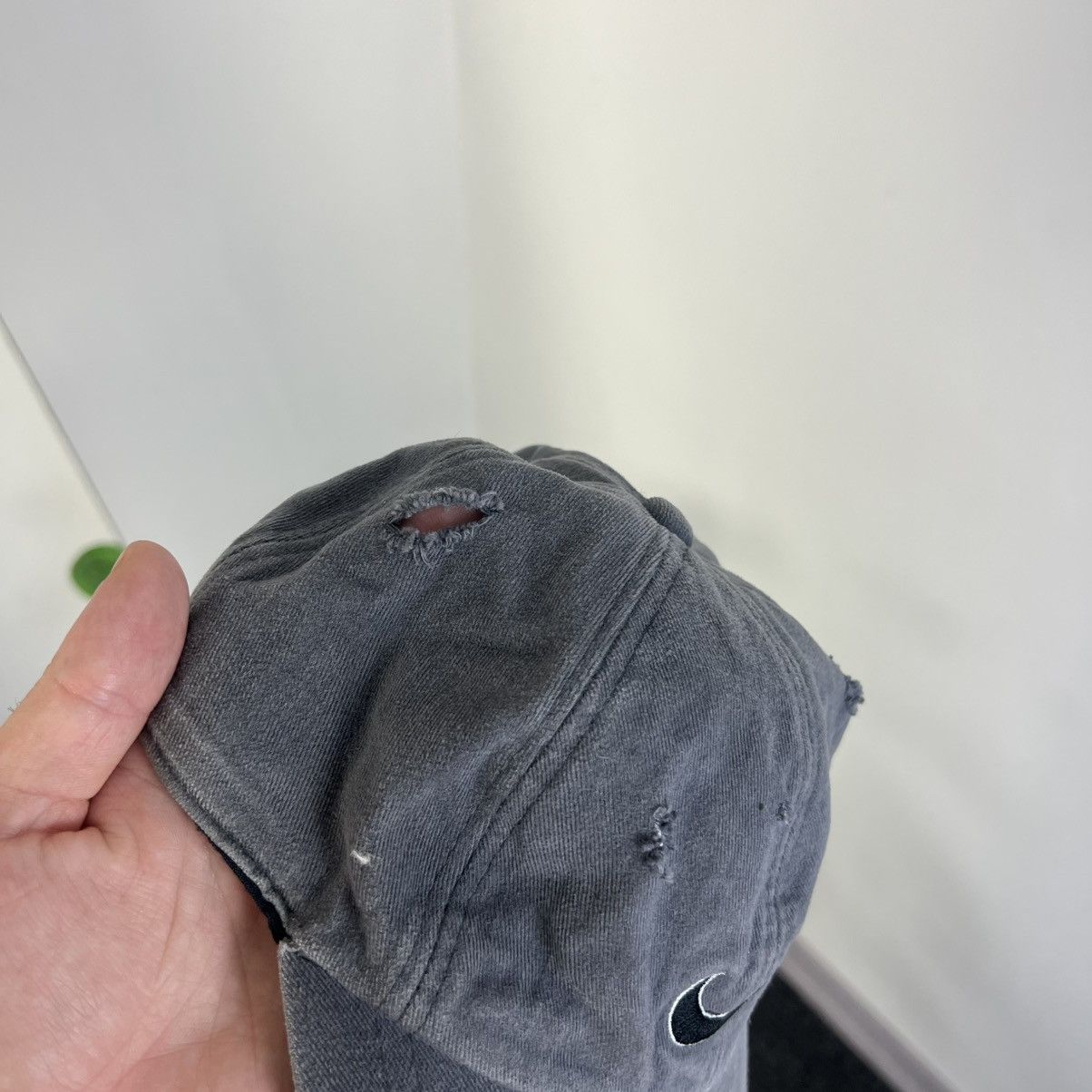 Nike Vintage Y2K Nike Swoosh Distressed Style Baseball Cap Size ONE SIZE - 3 Thumbnail