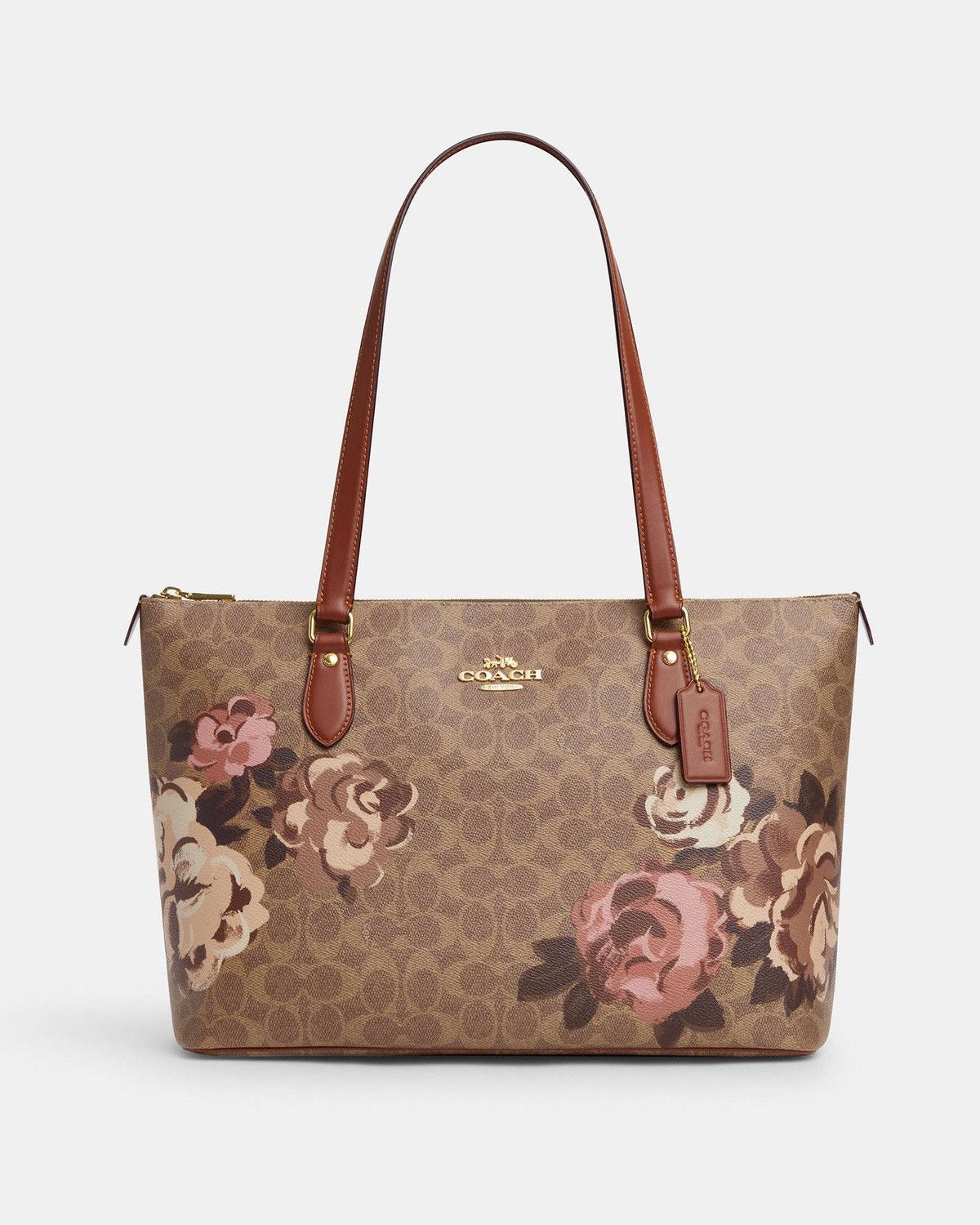 Coach NWT Coach Gallery Tote Bag In Signature Canvas With Rose Pri Size ONE SIZE - 1 Thumbnail
