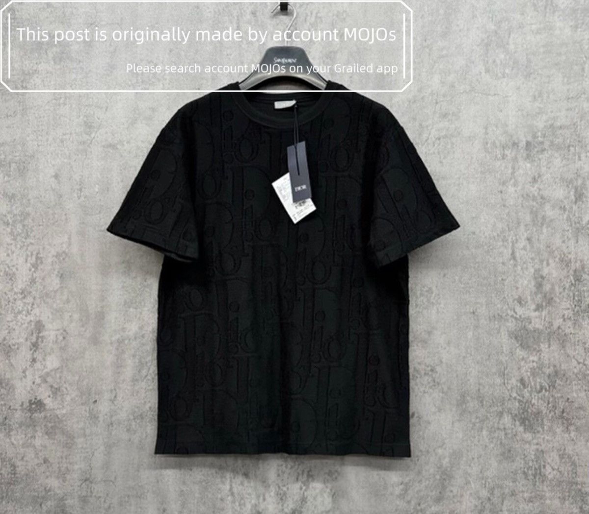 Dior Sz L Dior 26SS Logo Pattern Black Tee mojos9955 Size US L / EU 52-54 / 3 - 1 Thumbnail