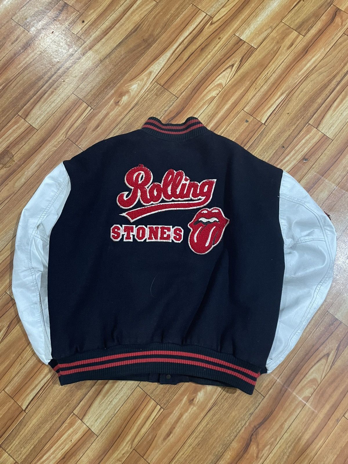 Band Tees × Vintage Vintage Varsity Leather Rollingstones By Brockum Size US L / EU 52-54 / 3 - 6 Thumbnail