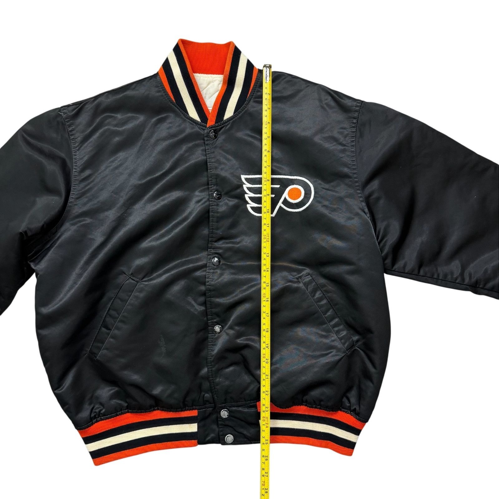 NHL VTG 90s PHILADELPHIA FLYERS STARTER SATIN JACKET BOMBER Size US XL / EU 56 / 4 - 12 Thumbnail