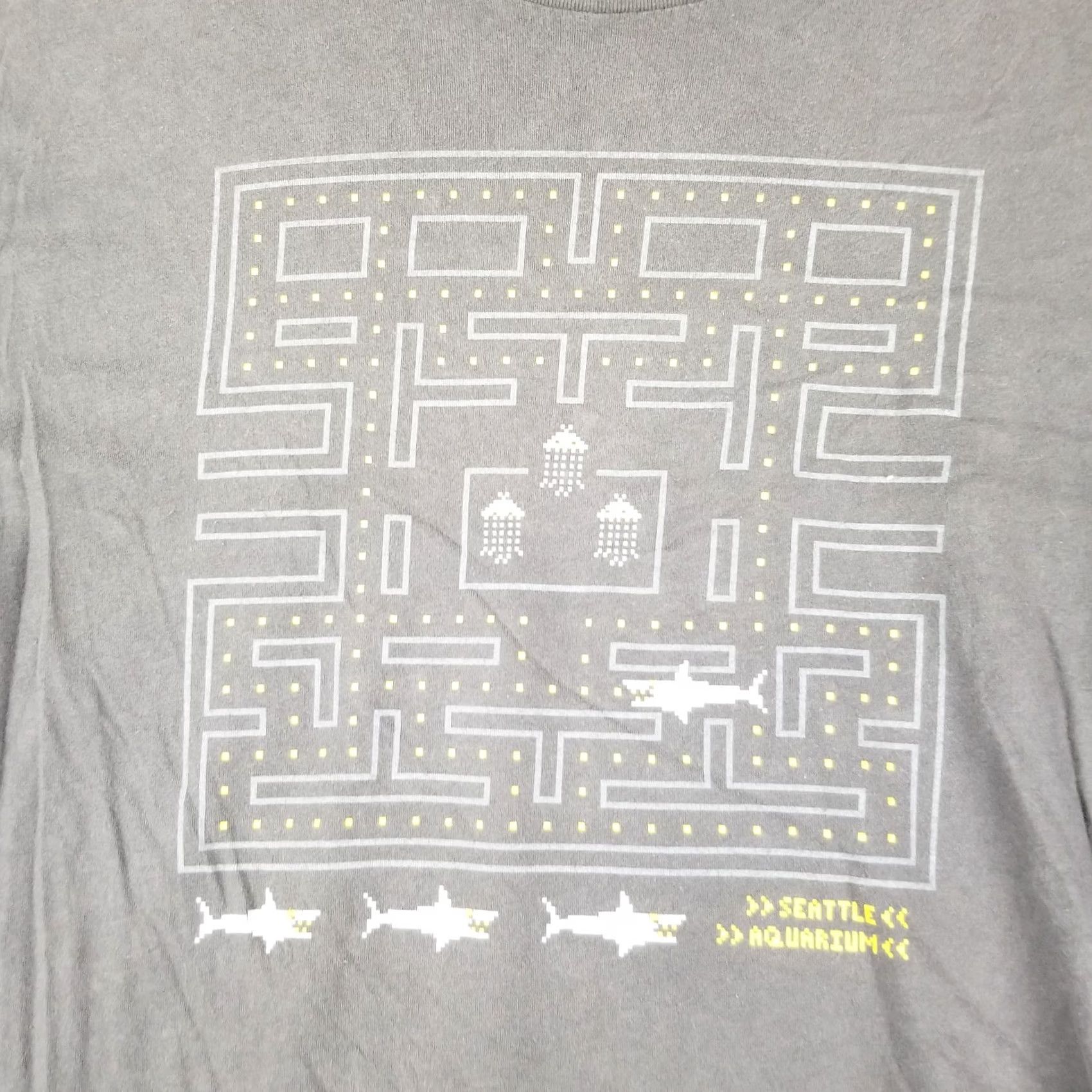 Alife Vintage Seattle Aquarium T-Shirt Shark Pacman 90s Tee Ocean Life Mens Adult Medium Gray Cotton Crew Neck Short Sleeve Shirt Size US M / EU 48-50 / 2 - 2 Thumbnail