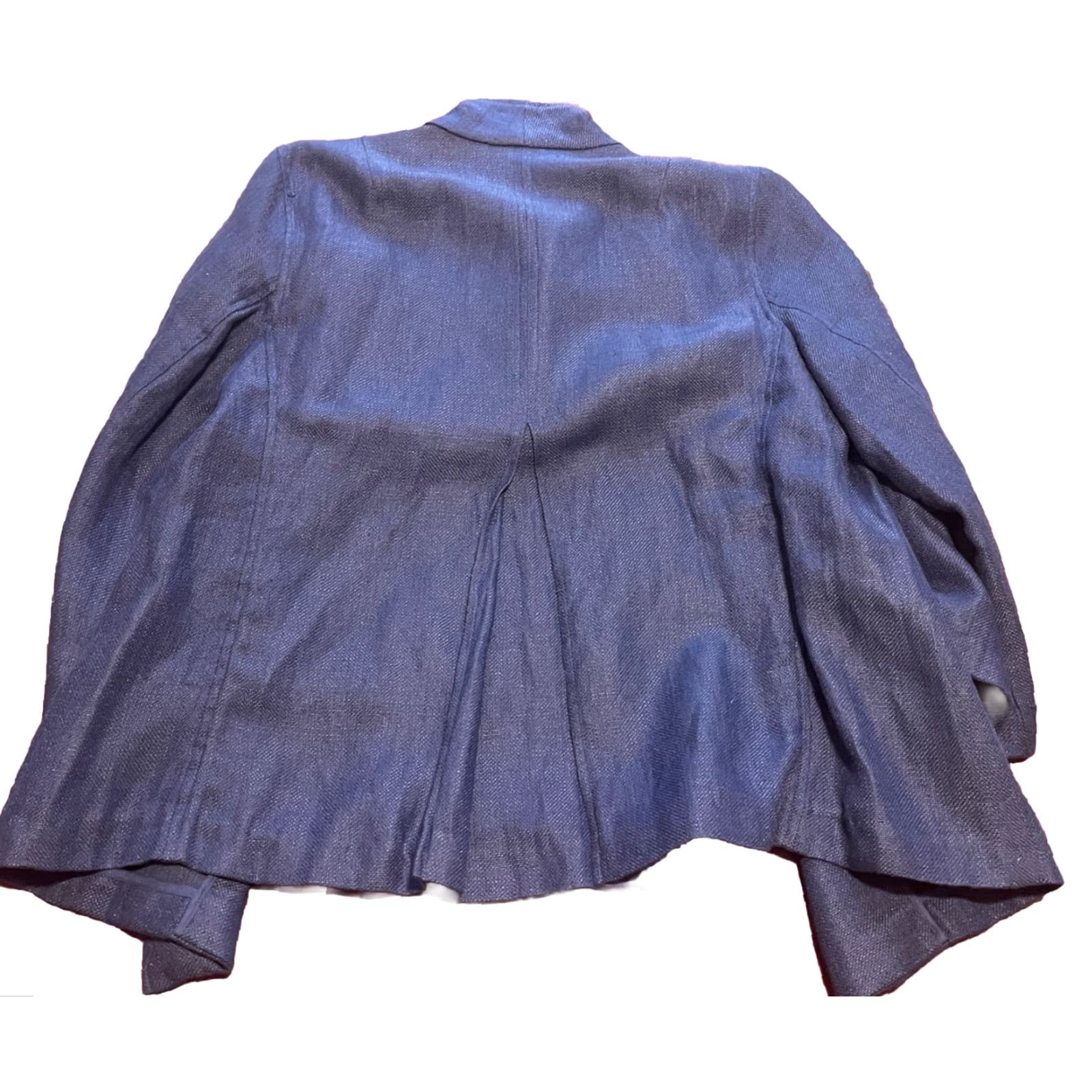 Eileen Fisher EILEEN FISHER Blazer Jacket Women Small Blue Linen Blend Open Front Size S / US 4 / IT 40 - 2 Thumbnail