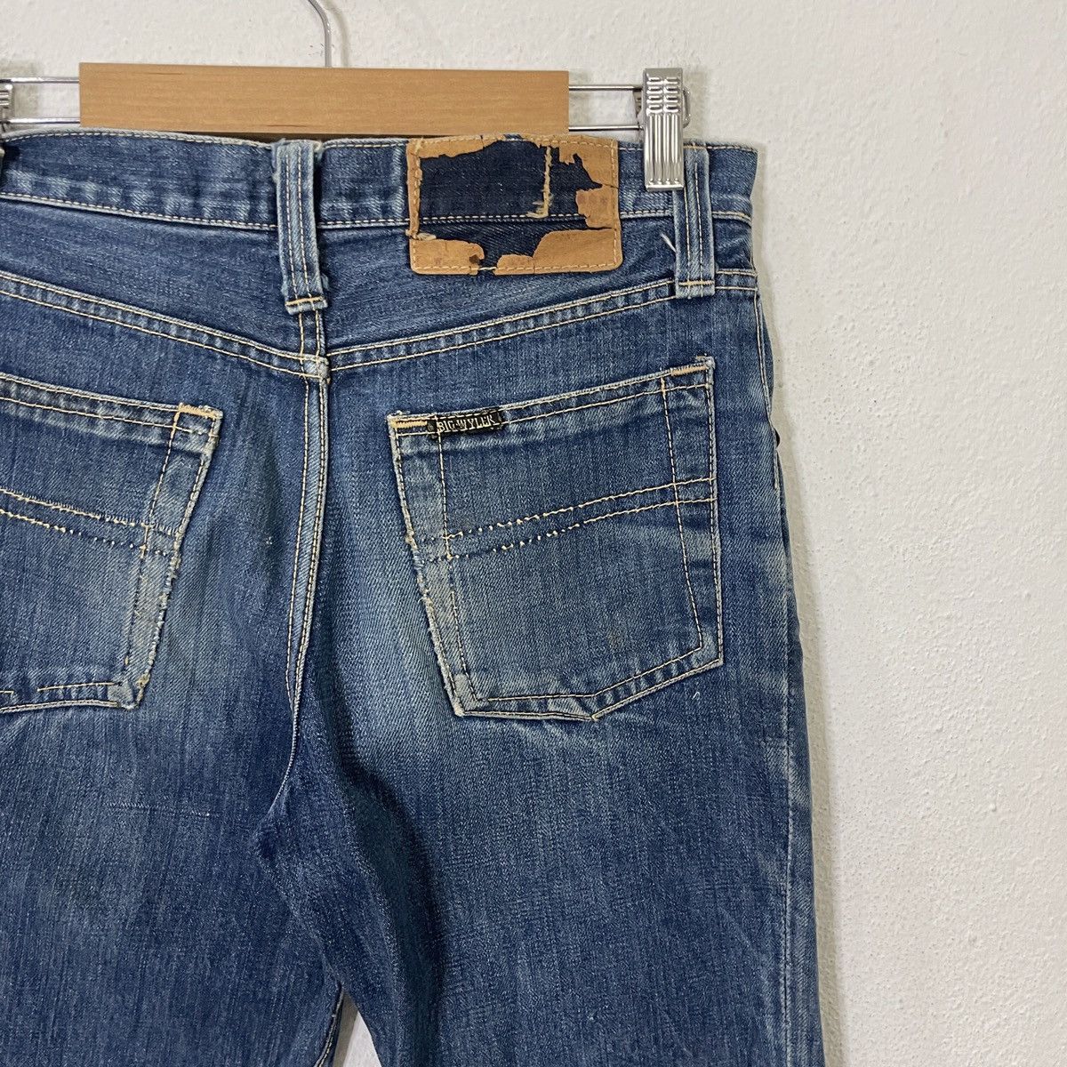 Japanese Brand Vintage 90s Big-Wyler Distressed Denim Workwear Jeans Size 29" - 8 Thumbnail