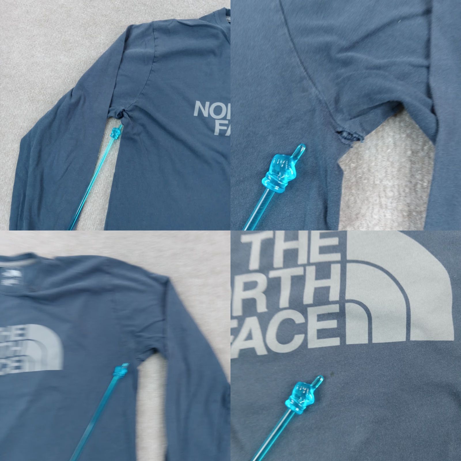 The North Face The North Face Long Sleeve Crew Neck Logo T-Shirt Mens Medium Blue Size US M / EU 48-50 / 2 - 8 Thumbnail