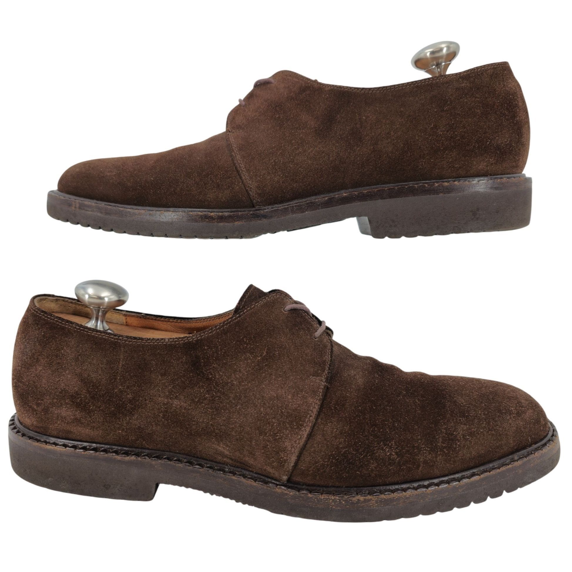 Salvatore Ferragamo Salvatore Ferragamo Italy Brown Suede Plain-toe Derby Mens 7 Size US 7 / EU 40 - 4 Thumbnail