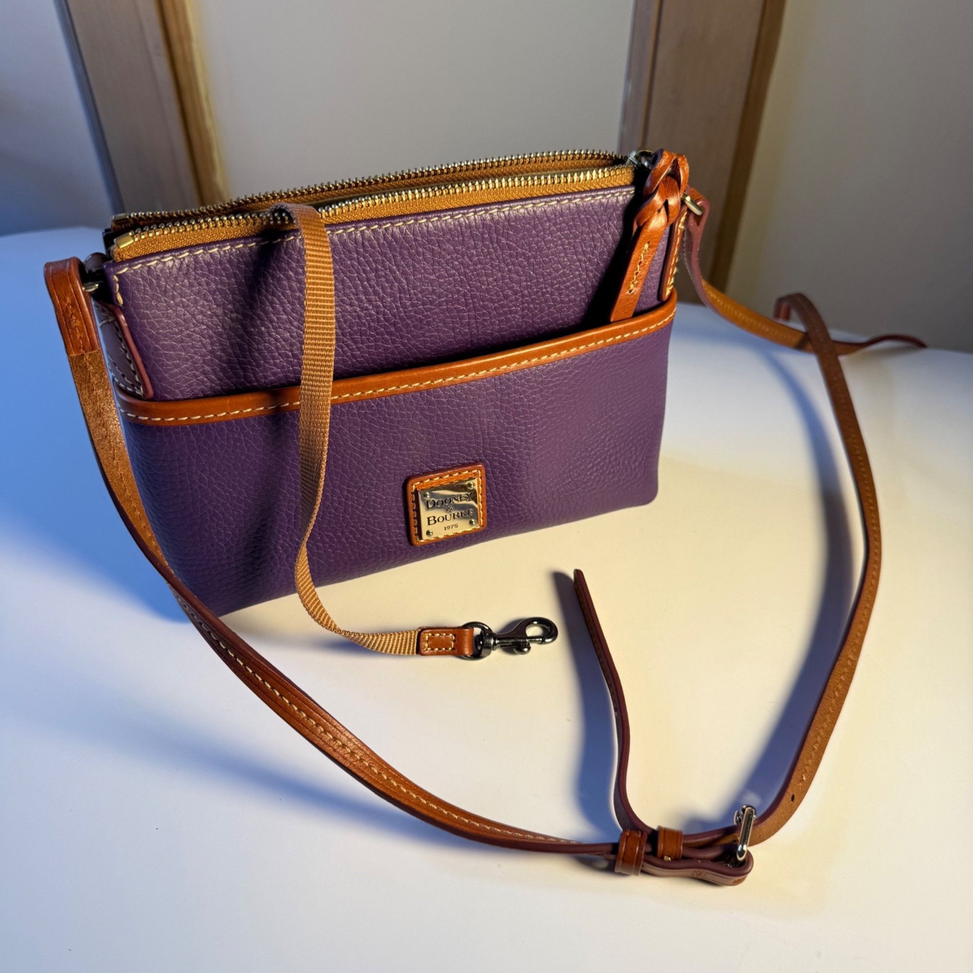 Dooney & Bourke Dooney & Bourke Pebble Grain Leather Crossbody - Deep Violet Size ONE SIZE - 5 Thumbnail
