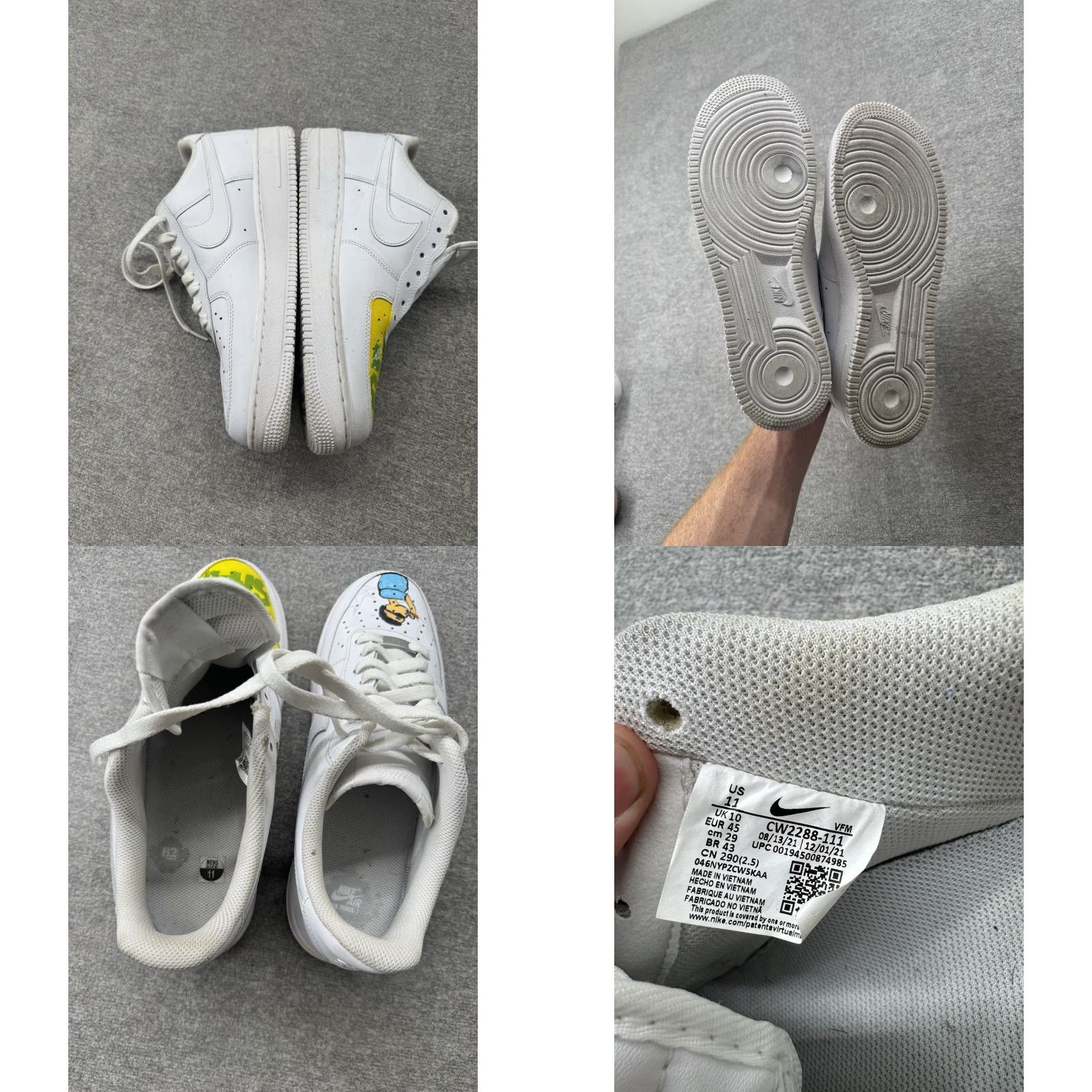Nike Nike Air Force 1 Low White '07 Mens Sneaker CW2288-111 Custom Weed 420 CW2288-111 Mens White Leather Athletic Sports Sneaker 2000s? Size US 10 / EU 43 - 8 Thumbnail