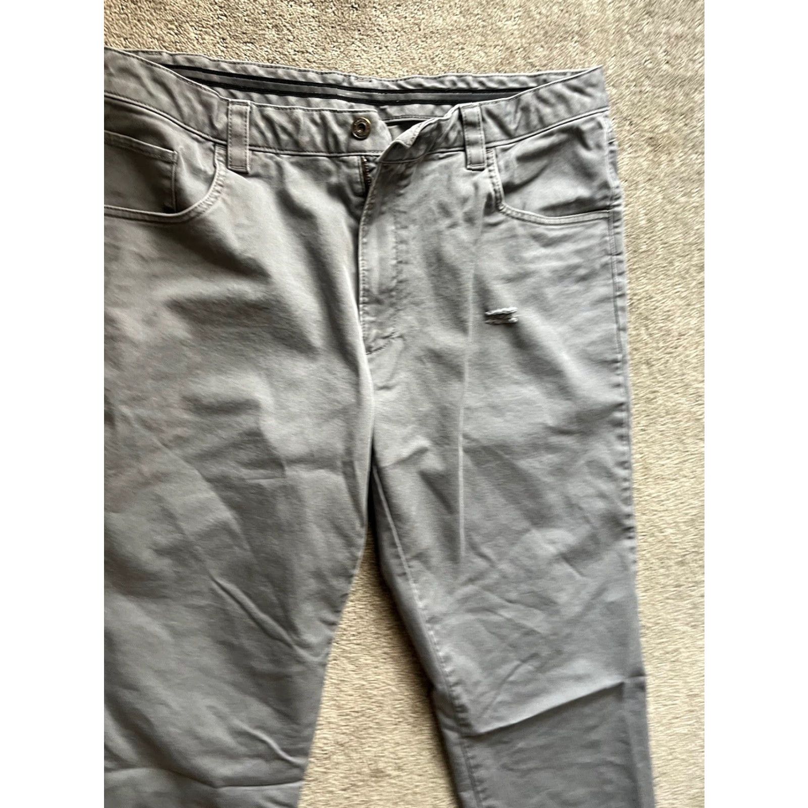 Van Heusen Van Heusen Men's Pants 36x32 Gray Slim Fit Chino Comfortable Size US 36 / EU 52 - 2 Thumbnail