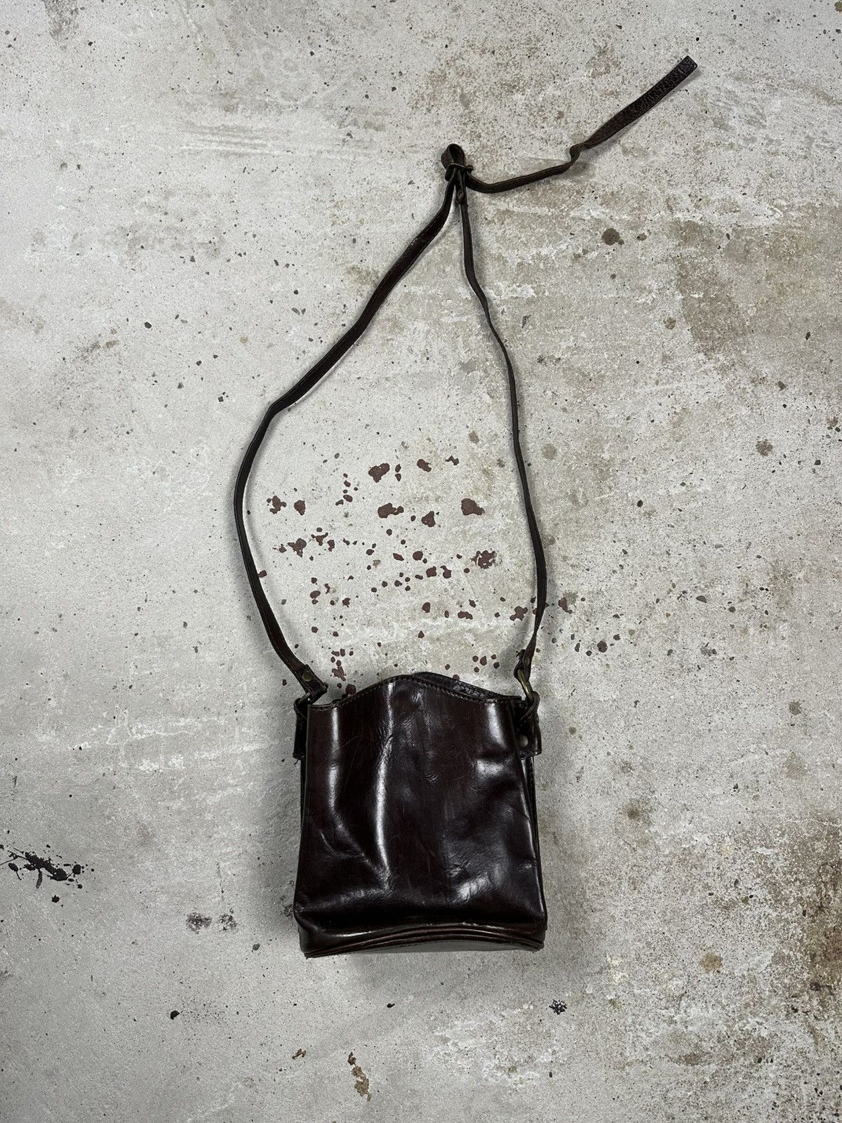 Japanese Brand Vintage 90s Brown Genuine Leather Messenger Crossbody Bag Size ONE SIZE - 2 Thumbnail