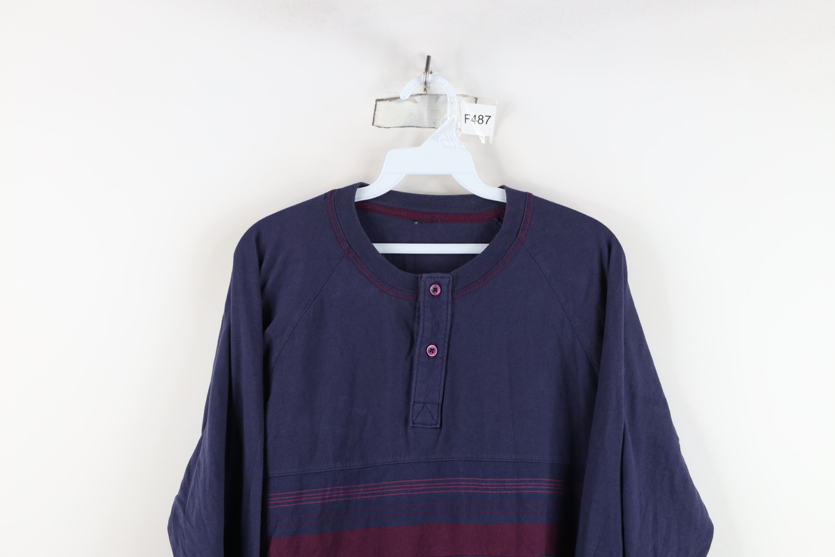 Vintage Vintage 90s Streetwear Block Long Sleeve Henley T-Shirt Size US XL / EU 56 / 4 - 2 Thumbnail