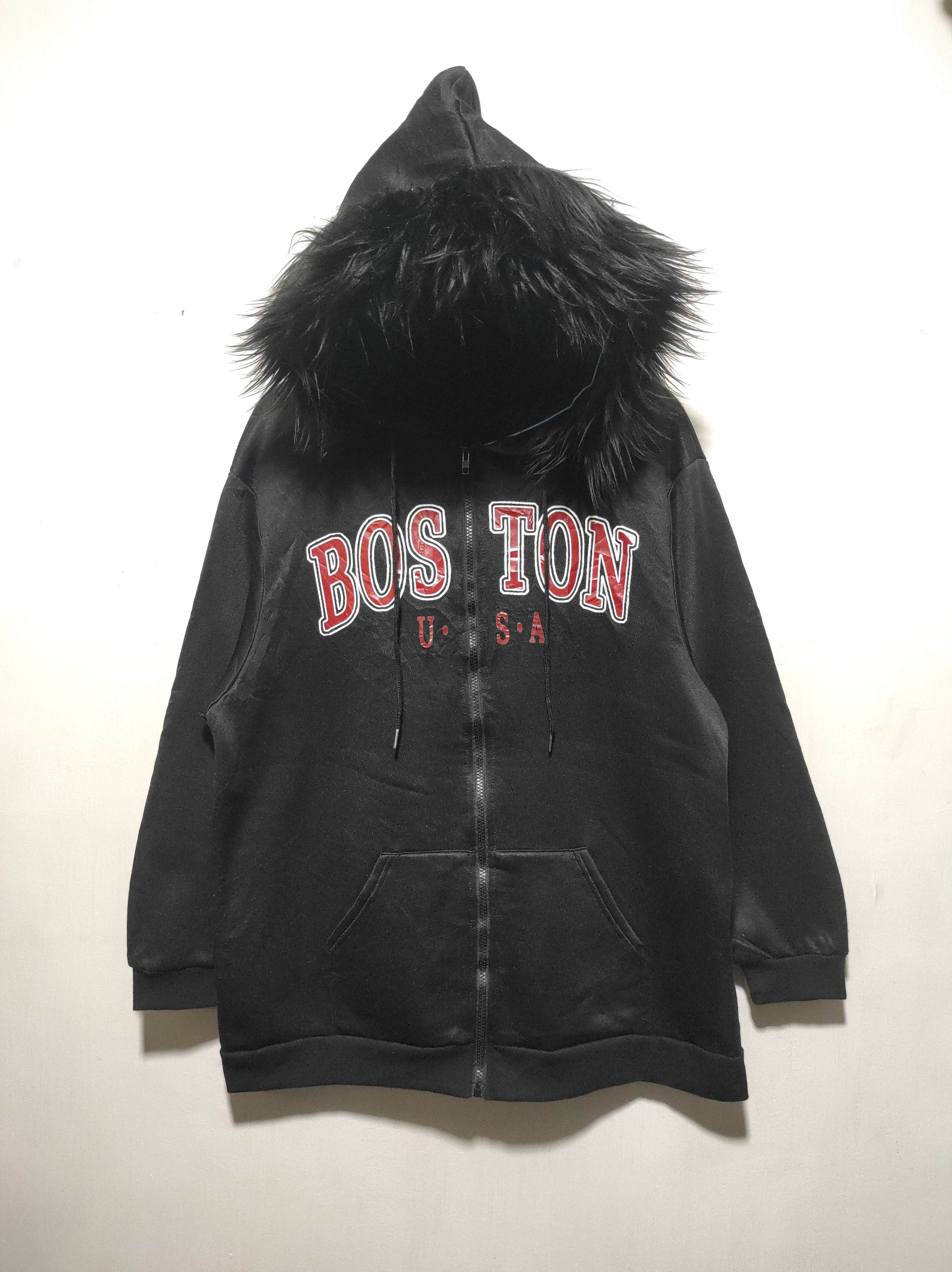 Japanese Brand Shein Boston USA print zip fur hoodie Size US L / EU 52-54 / 3 - 2 Thumbnail