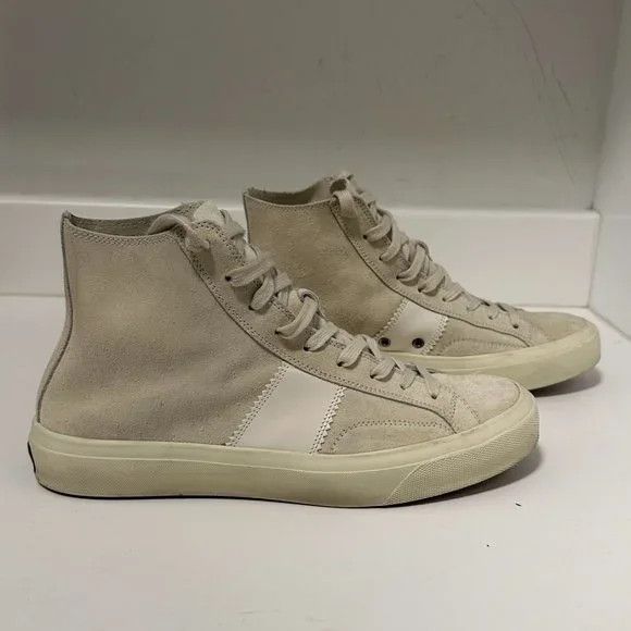 image of Tom Ford O1Mj1Ld1Sgn0324 Men’S High Top Sneakers In Cream, Men's (Size 12)
