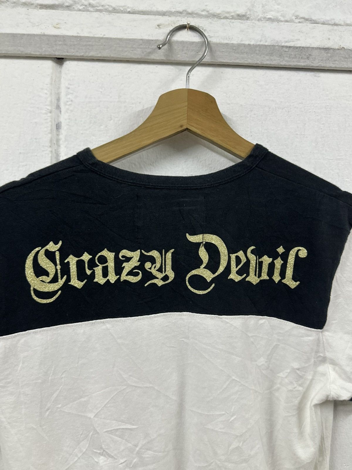 semanticdesign Vintage Crazy Devil Japanese Poem V-Neck T-Shirt Size US M / EU 48-50 / 2 - 15 Thumbnail