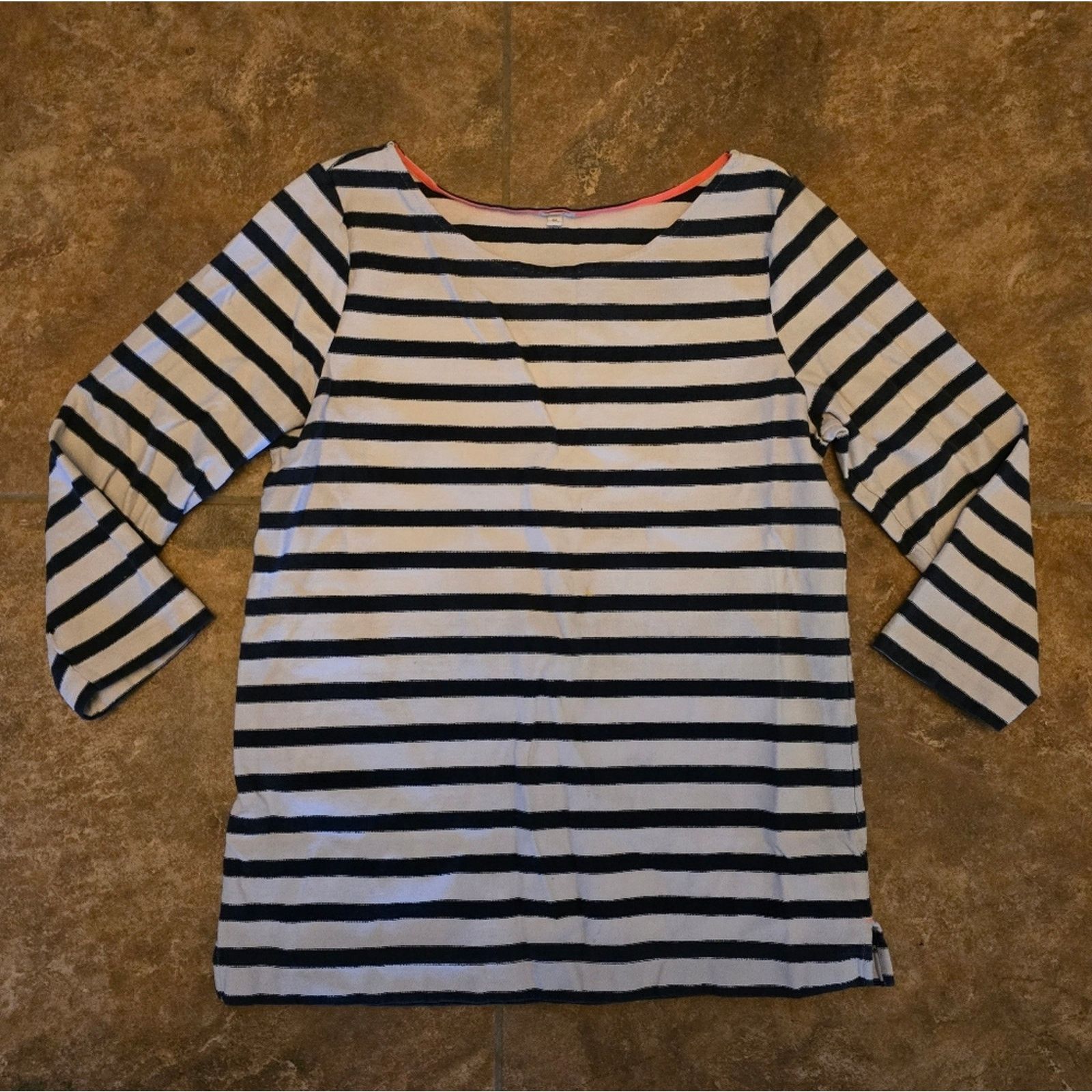 J.Crew Navy White Striped J.Crew 3/4 Sleeve Size M / US 6-8 / IT 42-44 - 1 Thumbnail