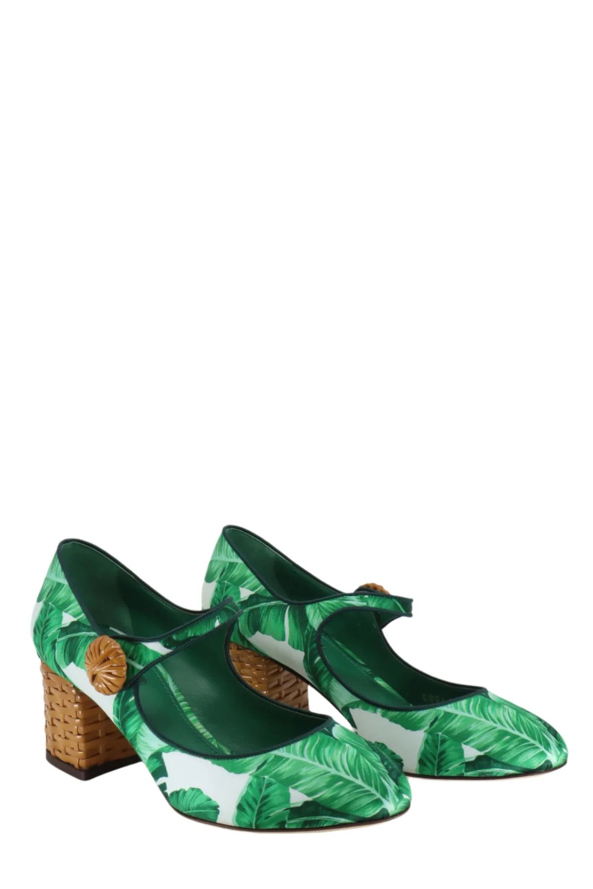 Dolce & Gabbana o1y0925 Square Heel Pumps in Green/White Size US 6 / IT 36 - 2 Thumbnail