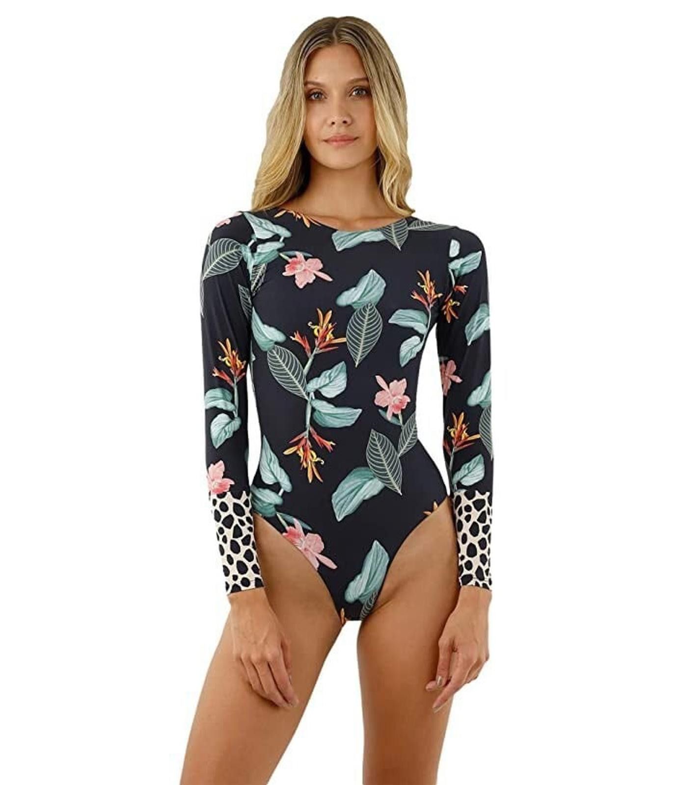 Other CPU AN XL Long Sleeve Floral Swimsuit NWT Size ONE SIZE - 1 Thumbnail
