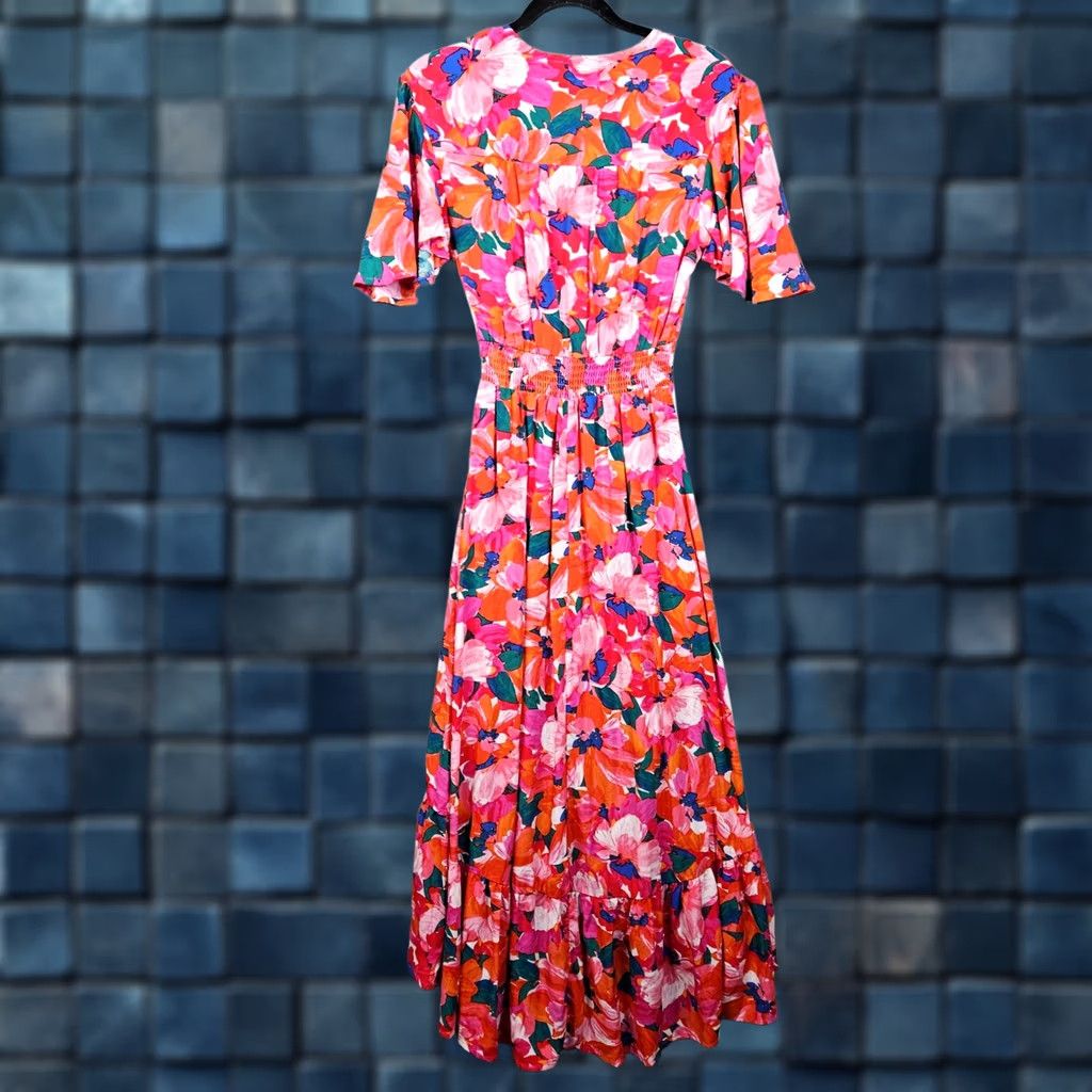 abel the label floral maxi dress Anthropologie Charlotte pink red womens XS Anthropologie Abel The Label Vienna