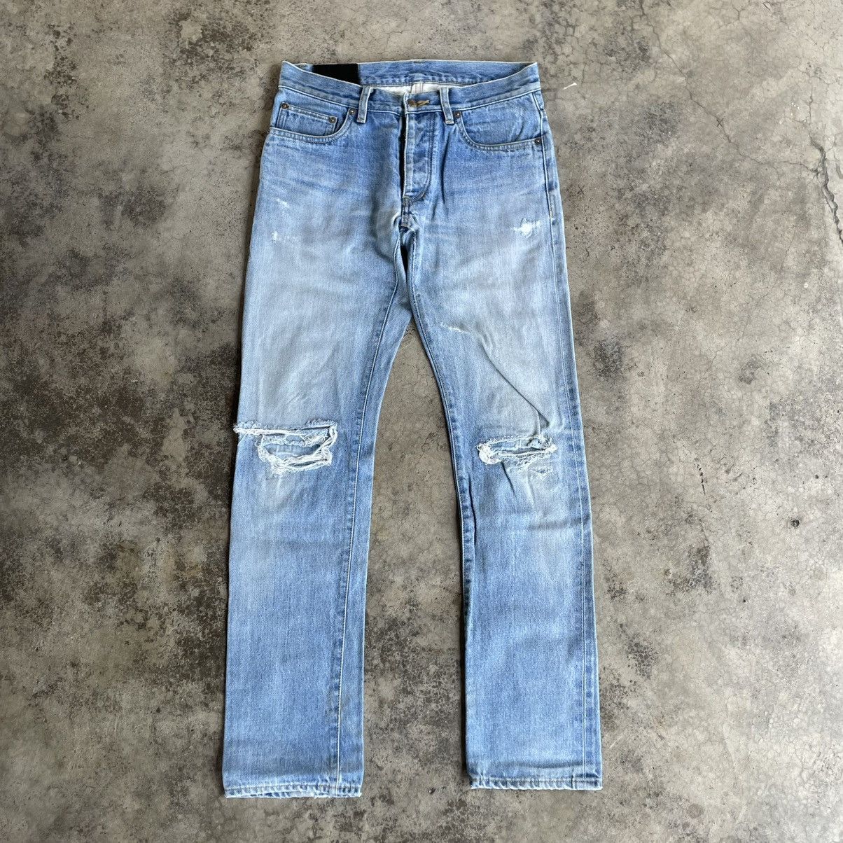 Attachment 🔥Sick🔥🇯🇵Attachment Ripped Distress Selvedge Slim Fit Jeans Size US 31 - 1 Thumbnail