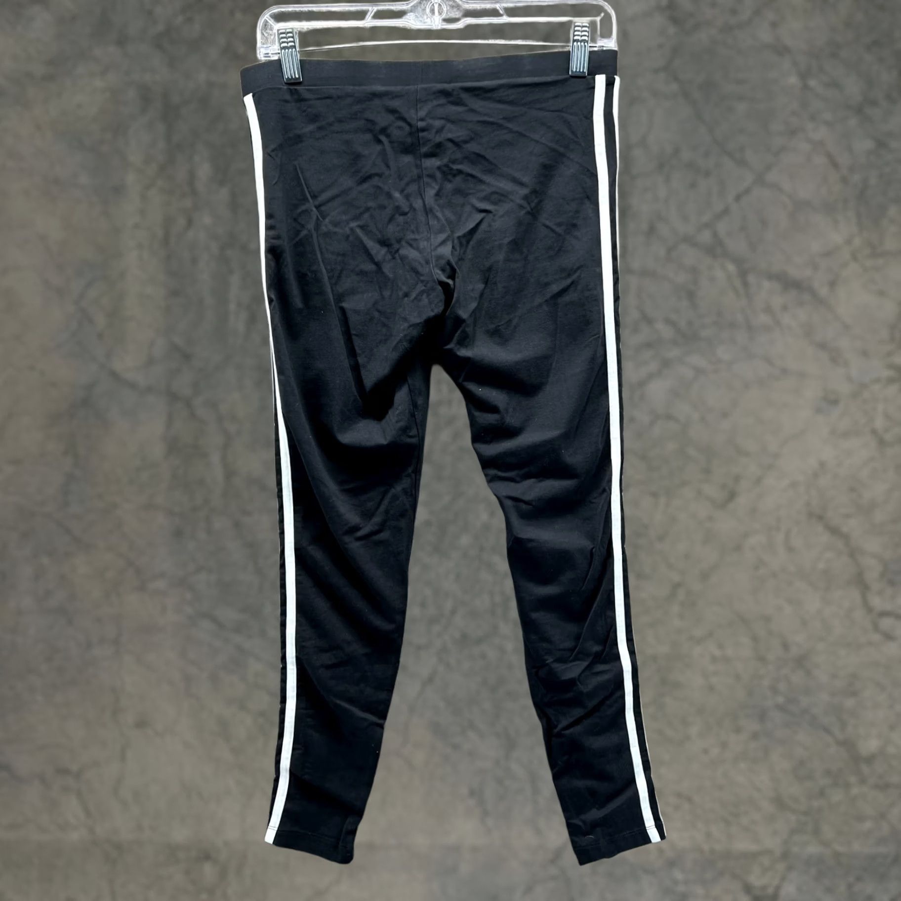 Adidas Adidas Leggings Womens M Black White 3 Stripes Stretchy Slim Pants Trefoil Size 32" / US 10 / IT 46 - 1 Thumbnail