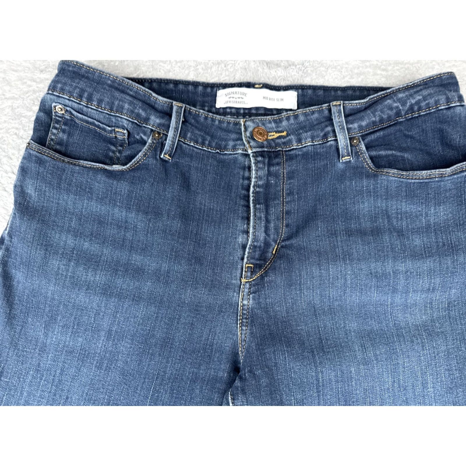 CO **Signature by Levi Strauss & Co. Women's 14 Mid Rise Slim Blue Jeans** User: Signature by Levi Strauss & Co. Women's 14 Mid Rise Slim Blue Jeans Size 36" / US 14 / IT 50 - 4 Thumbnail