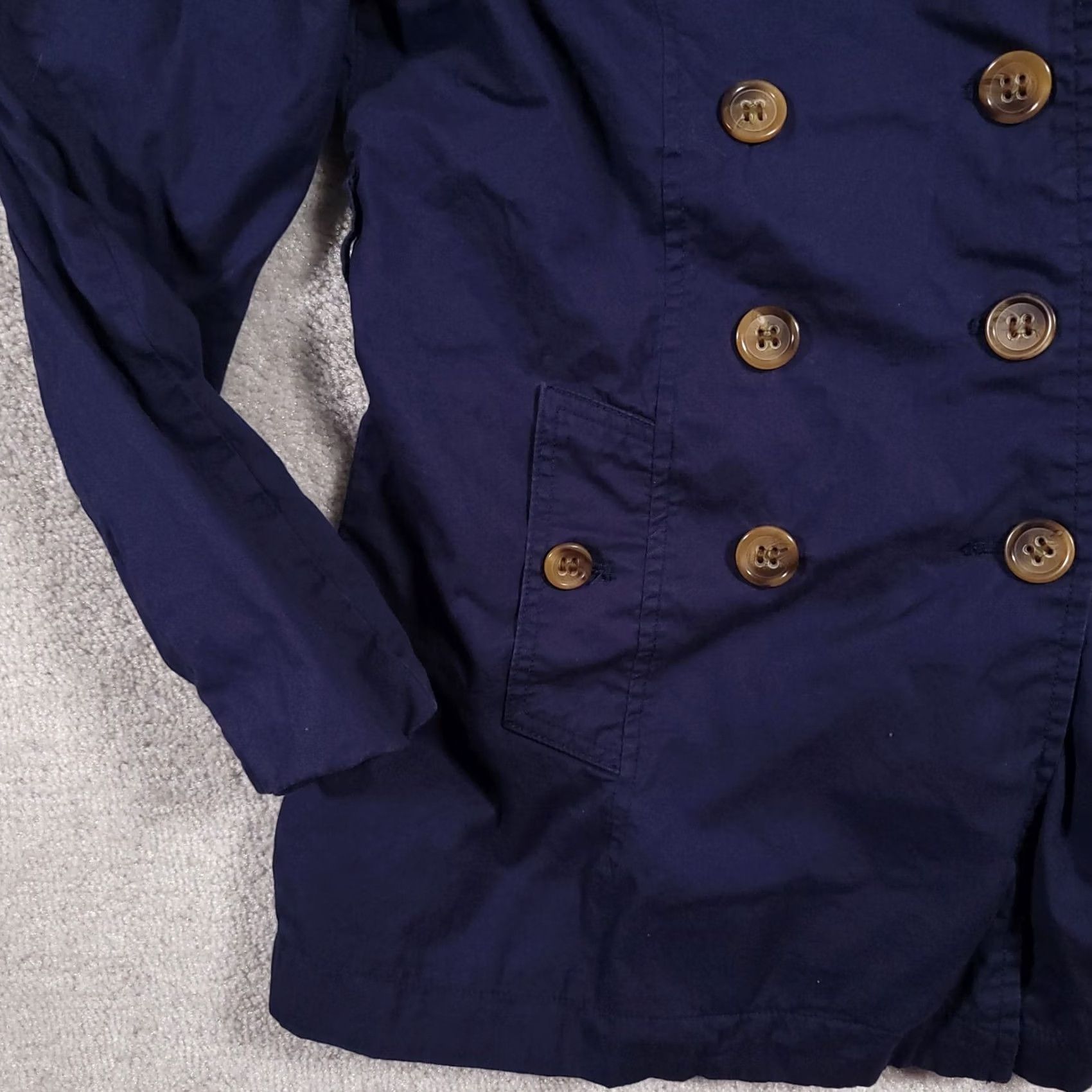 Vintage St John's Bay Blue Jacket Trench Coat Women's Small Button Front Lined Size S / US 4 / IT 40 - 4 Thumbnail