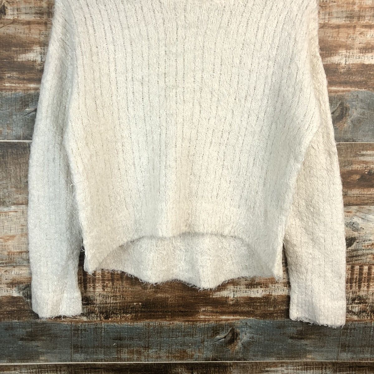 Homespun Knitwear × Japanese Brand DLL E Hypen Of World Gallery White mohair Knitwear #C044 Size M / US 6-8 / IT 42-44 - 3 Thumbnail