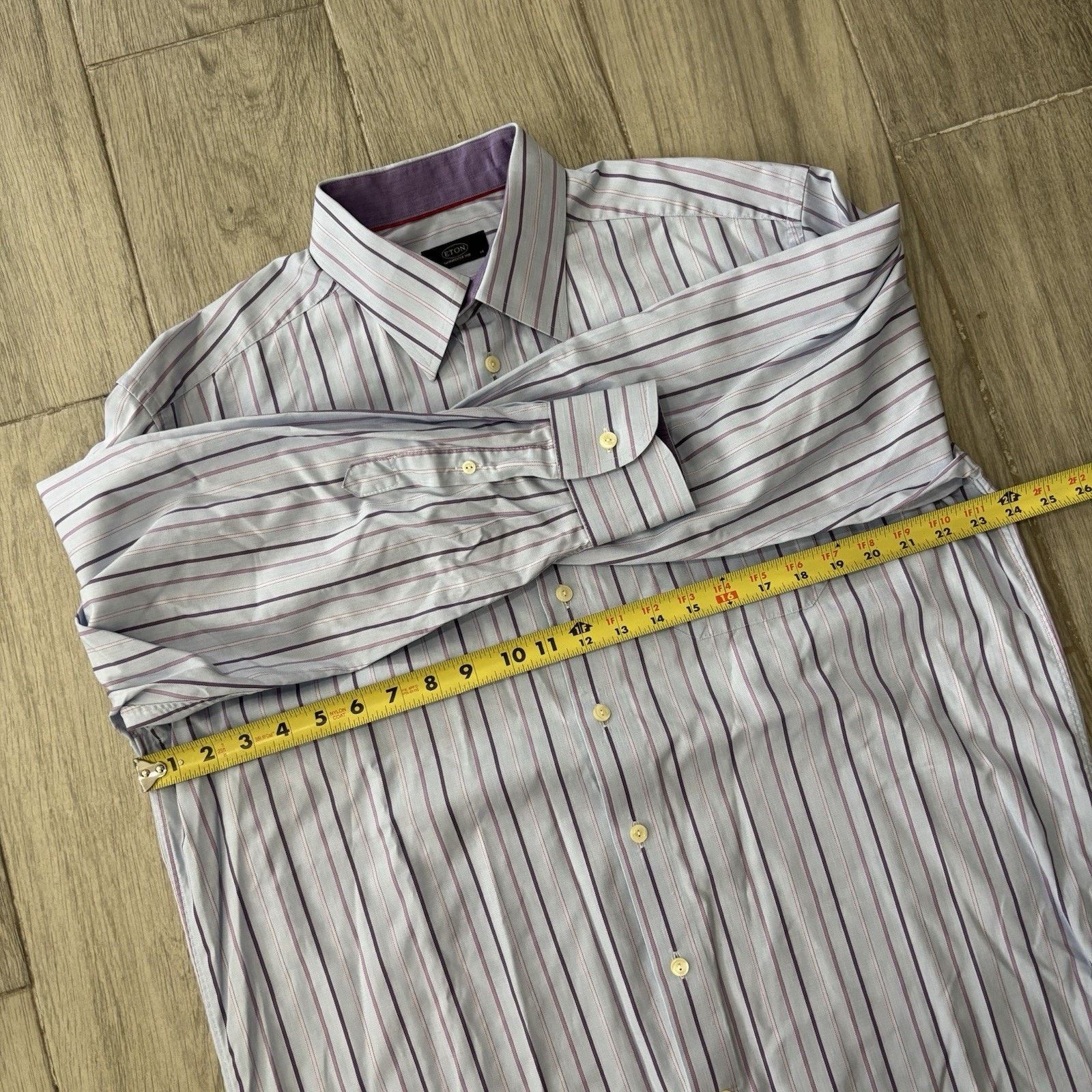 Eton ETON Ganghester Shirt Blue Purple Stripes Mens 17.5 x 44 Size US XL / EU 56 / 4 - 9 Thumbnail