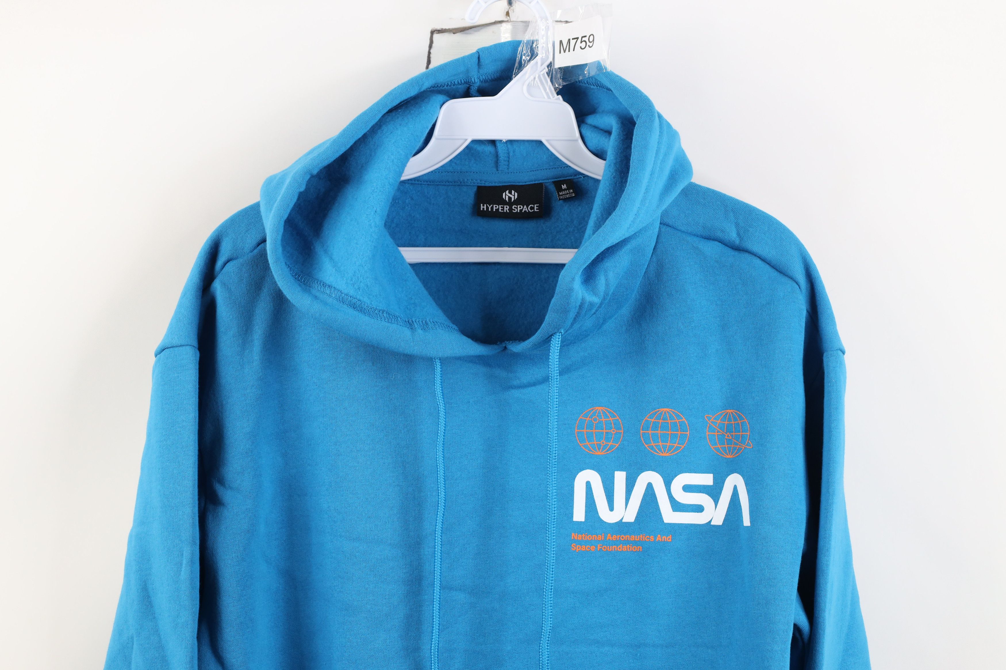 Vintage Vintage Y2K NASA Space Rocket Ship Hoodie Sweatshirt Blue Size US M / EU 48-50 / 2 - 2 Thumbnail