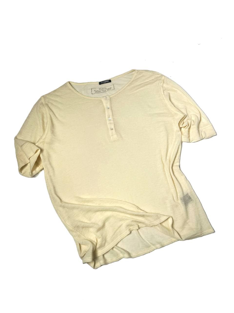 Balmain Balmain FW15 Henley Wool ShortSleeve T-Shirt Size US XL / EU 56 / 4 - 2 Thumbnail