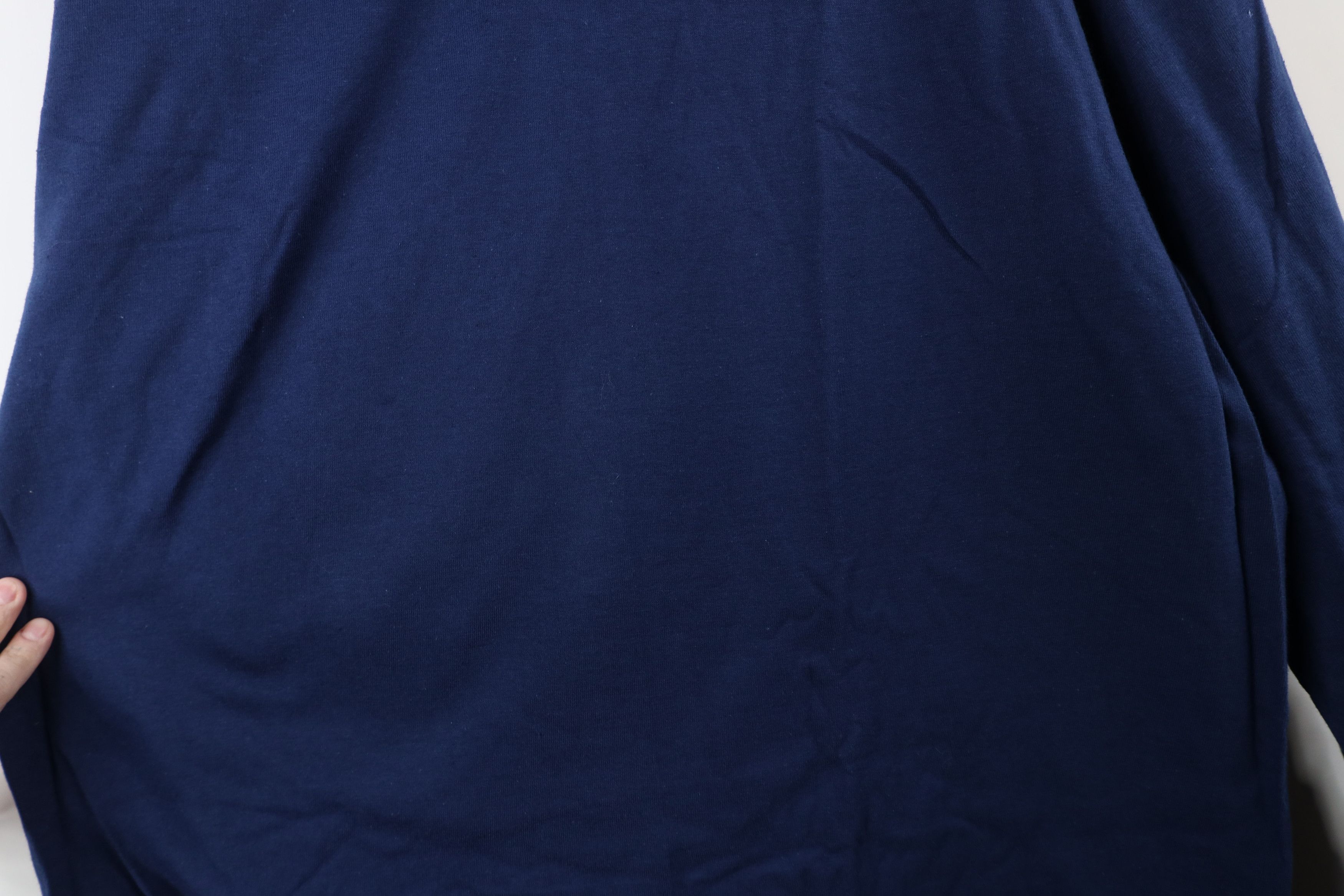 Hanes × Vintage Vintage 90s Hanes Beefy Cotton Long Sleeve T-Shirt Navy Blue Size US XL / EU 56 / 4 - 4 Thumbnail