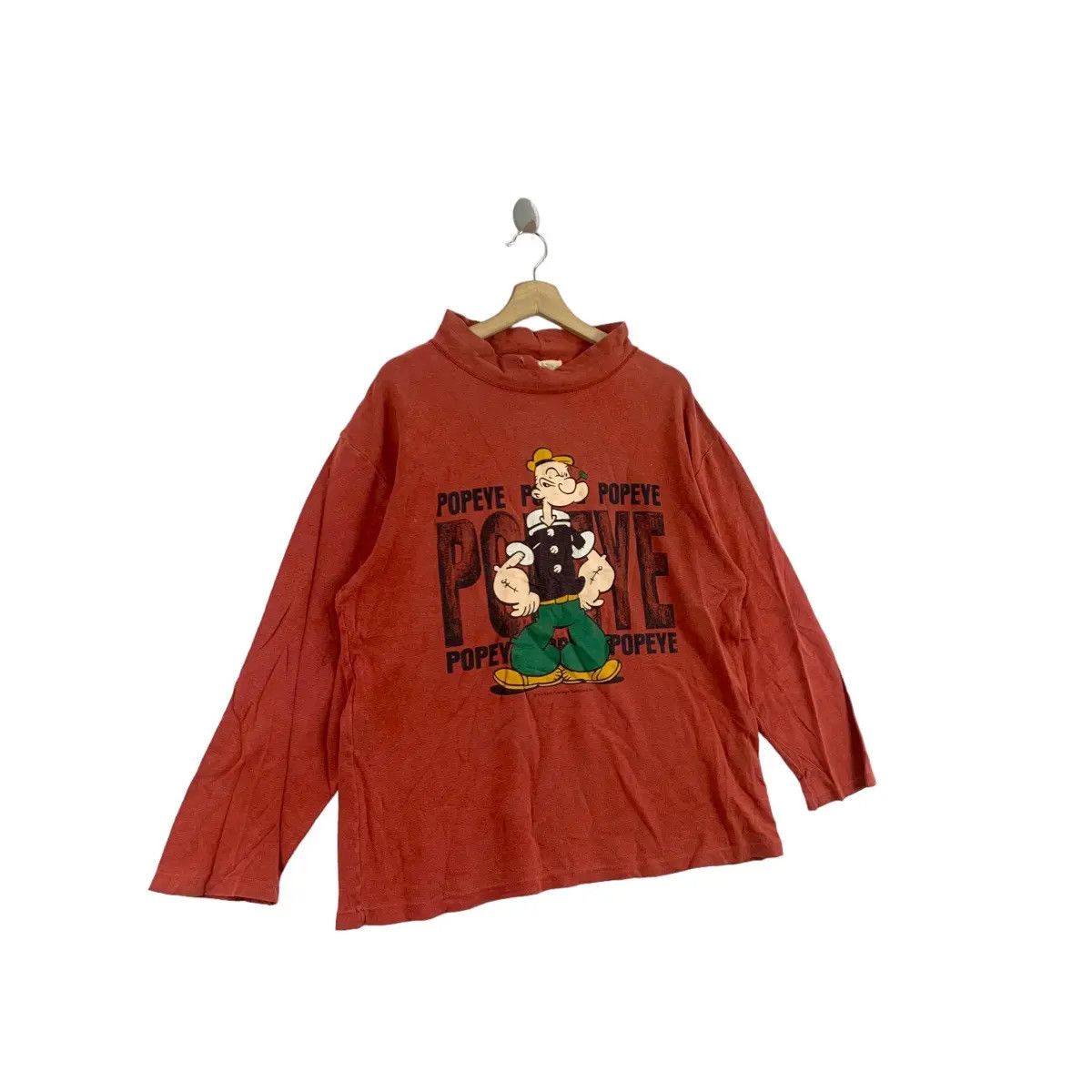 Vintage Vintage POPEYE THE SAILOR MAN Cartoon Turtleneck Sweatshirt Size XL / US 12-14 / IT 48-50 - 2 Thumbnail