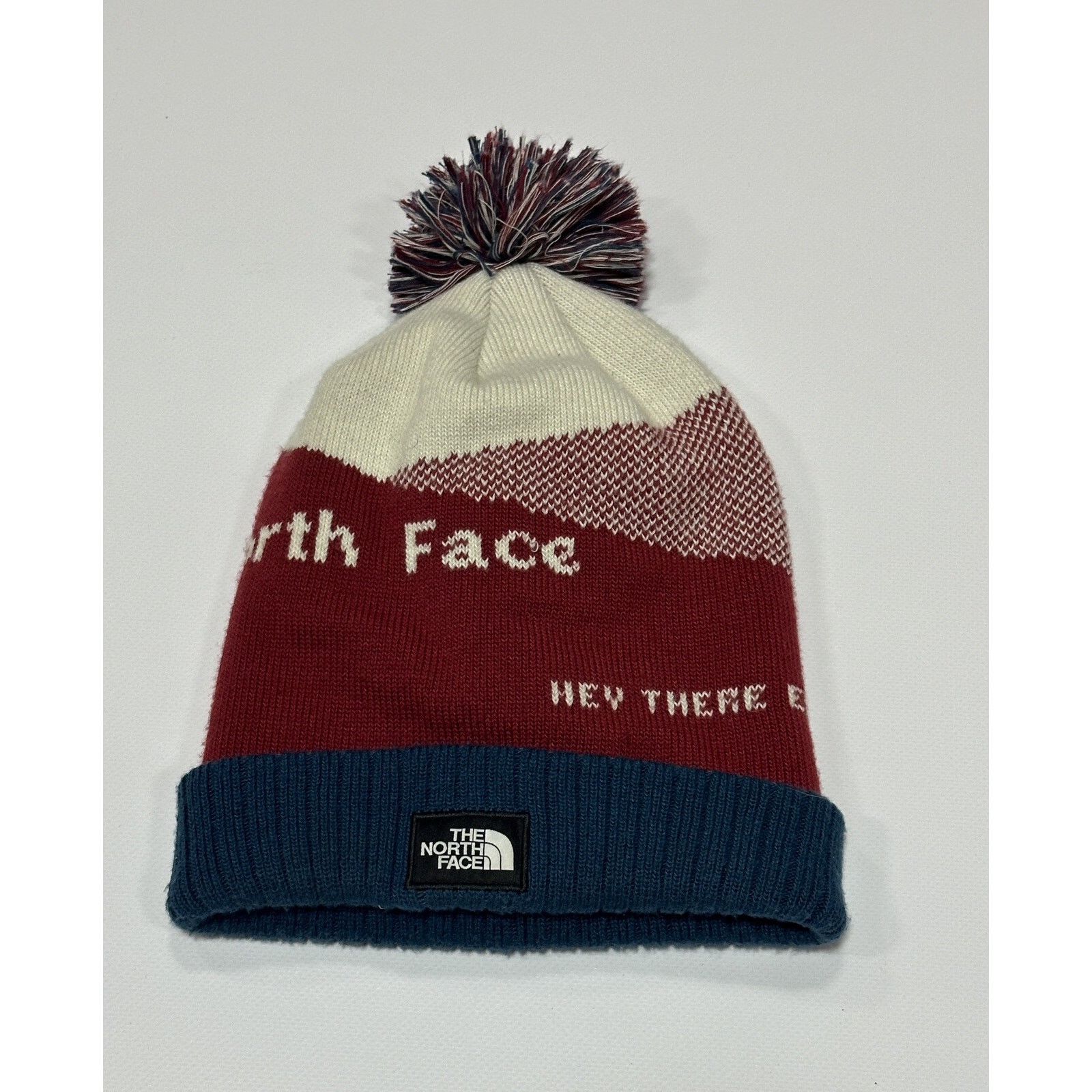 The North Face Recycled Red/Blue Pom - The North Face Unisex Hat Size ONE SIZE - 2 Thumbnail