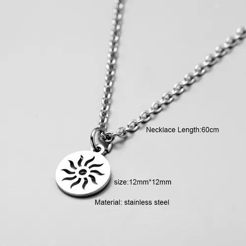 Jewelry Simple Long Chain Necklace Sun Pendant Necklace Vintage y2k Size ONE SIZE - 6 Thumbnail