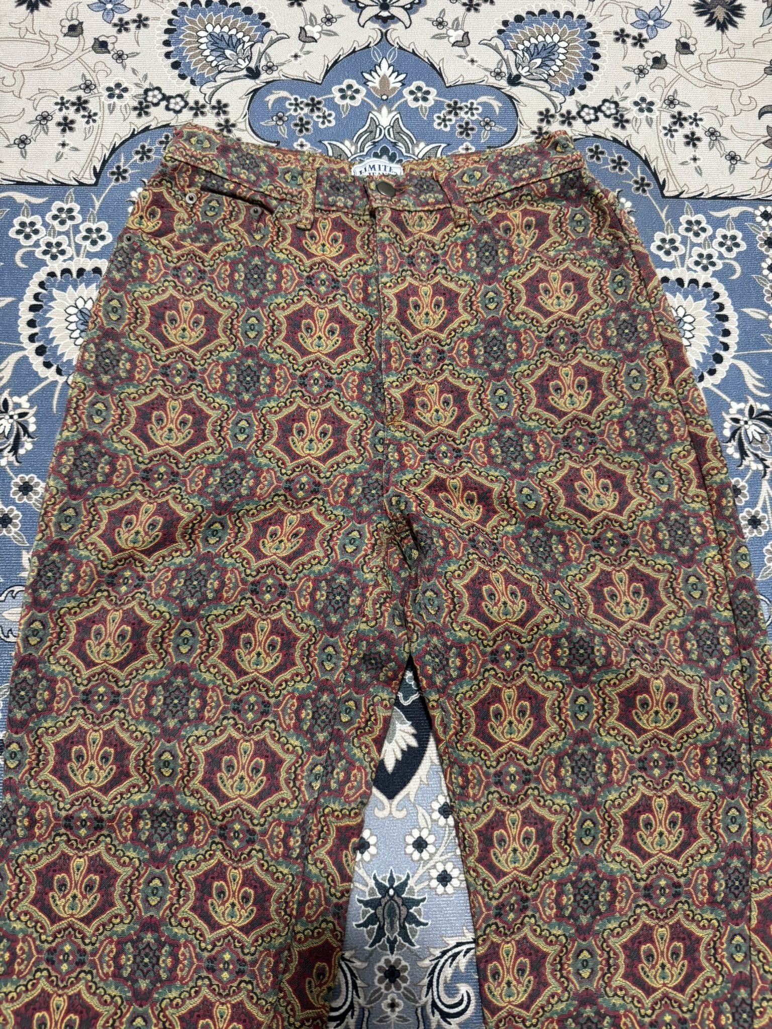 Vintage Vintage Navajo Native Indiana Jeans By Limited Jeans Pop Art Size 29" - 3 Thumbnail