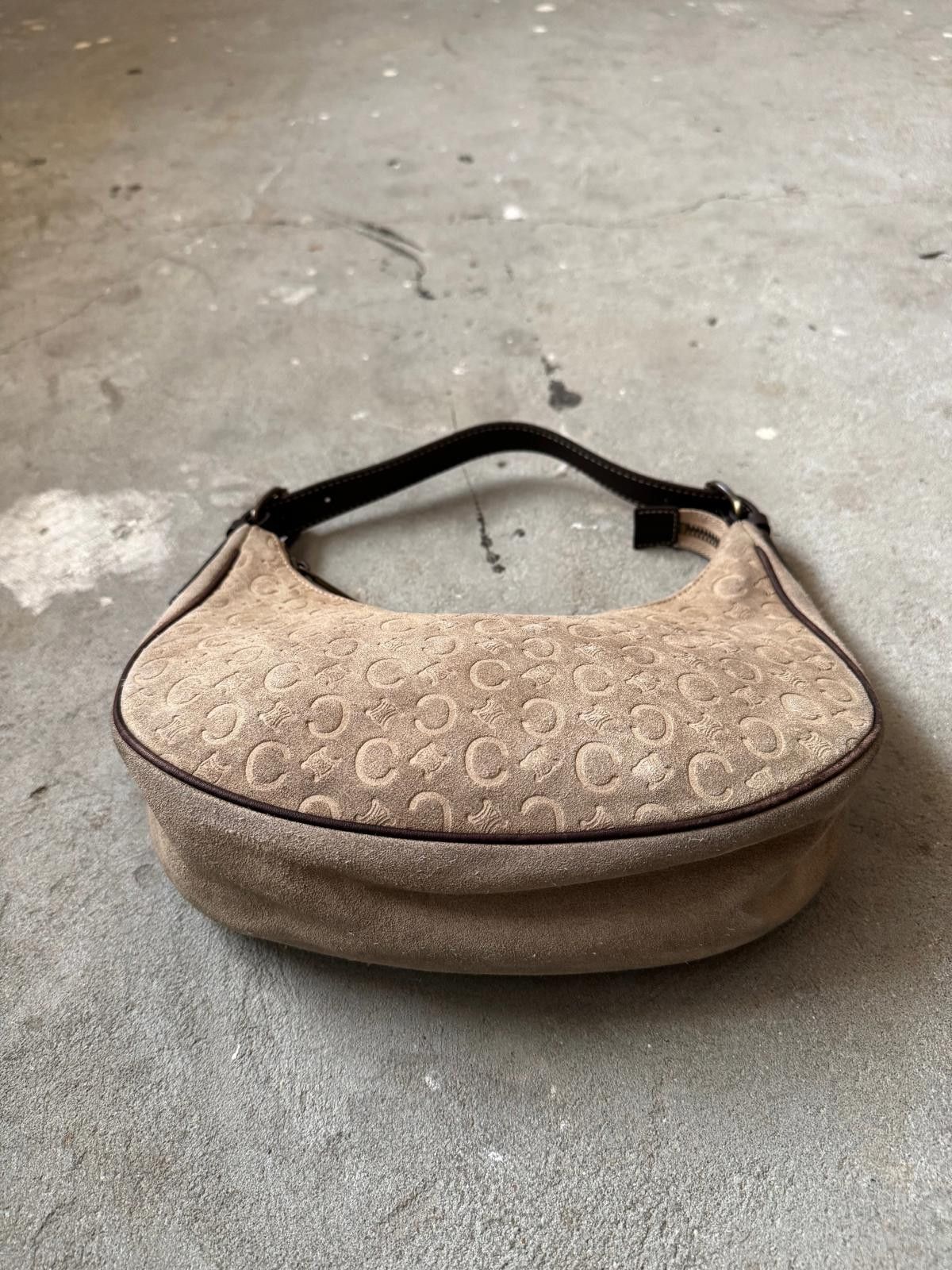 Celine Celine Macadam Suede Ava Shoulder Bag Beige Size ONE SIZE - 8 Thumbnail