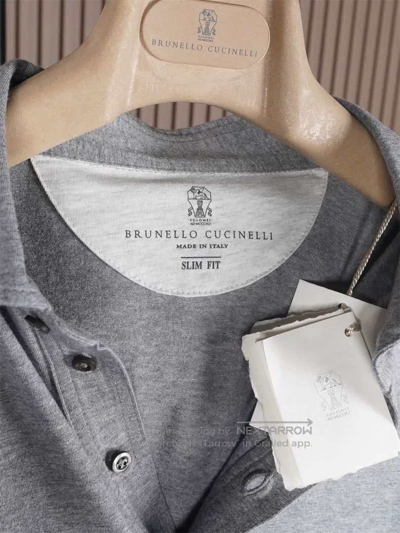 Brunello Cucinelli Brunello Cucinelli Sea Island Cotton Short Sleeve Polo Size US XL / EU 56 / 4 - 4 Thumbnail