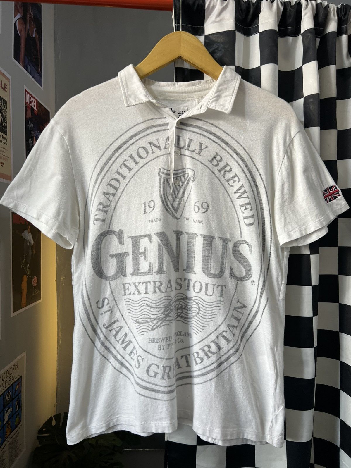 Japanese Brand × PPFM PPFM “Genius Extra Stout” Polo Shirt - Rare Graphic Piece Size US M / EU 48-50 / 2 - 1 Thumbnail