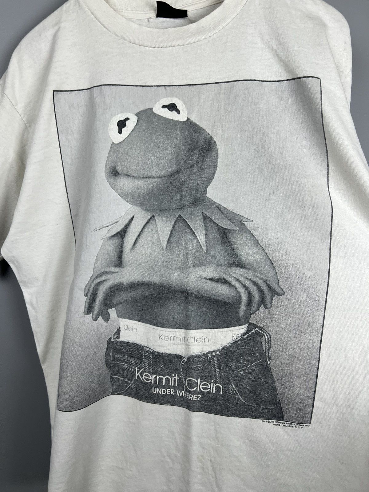 Changes XL Vintage 90s White Kermit Clein Under Where Frog Tee RARE Size US XL / EU 56 / 4 - 3 Thumbnail