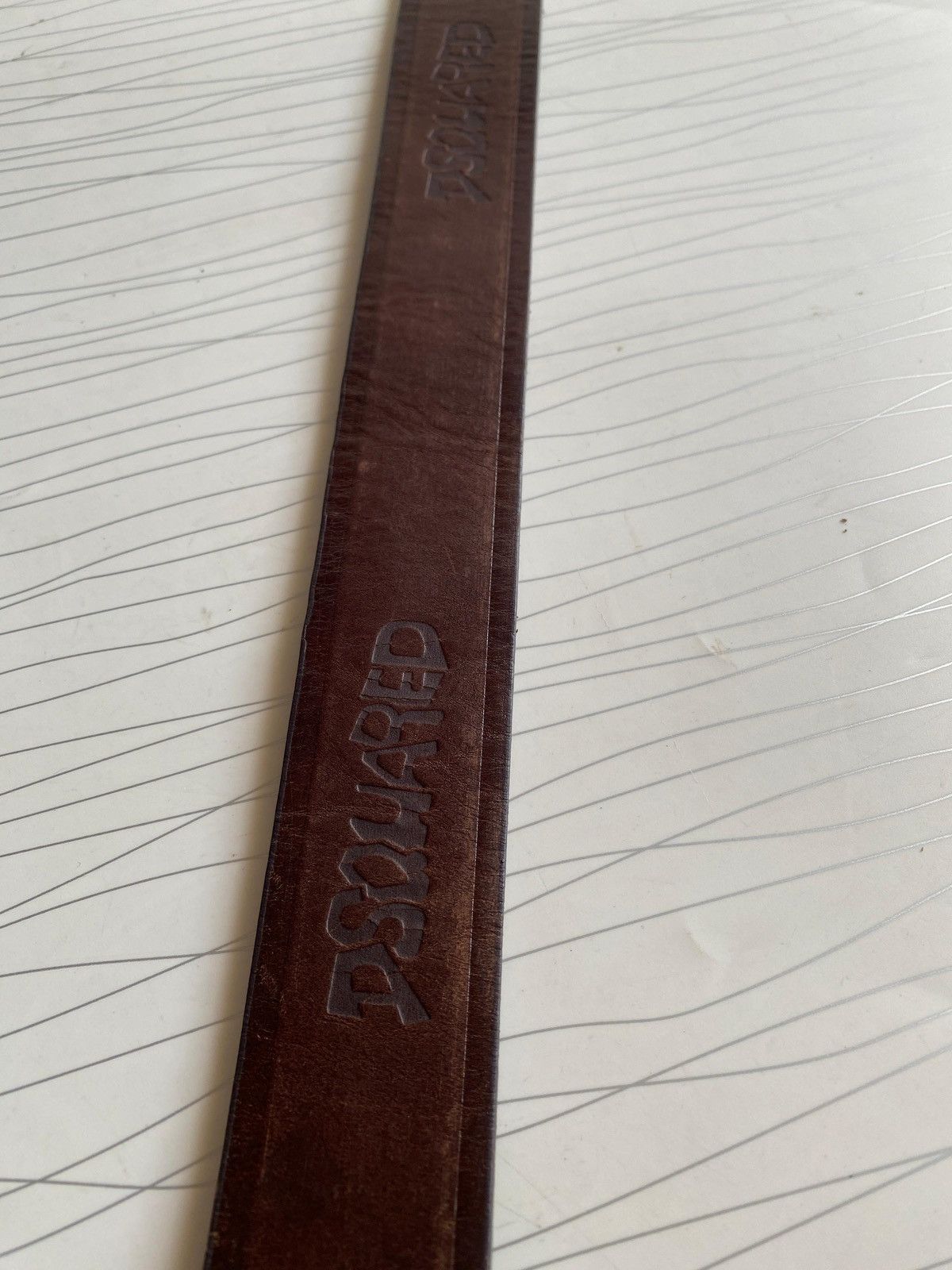 Japanese Brand Dsquared2 Vintage Western Mountain Buckle Leather Belt Brown Size 34 - 7 Thumbnail