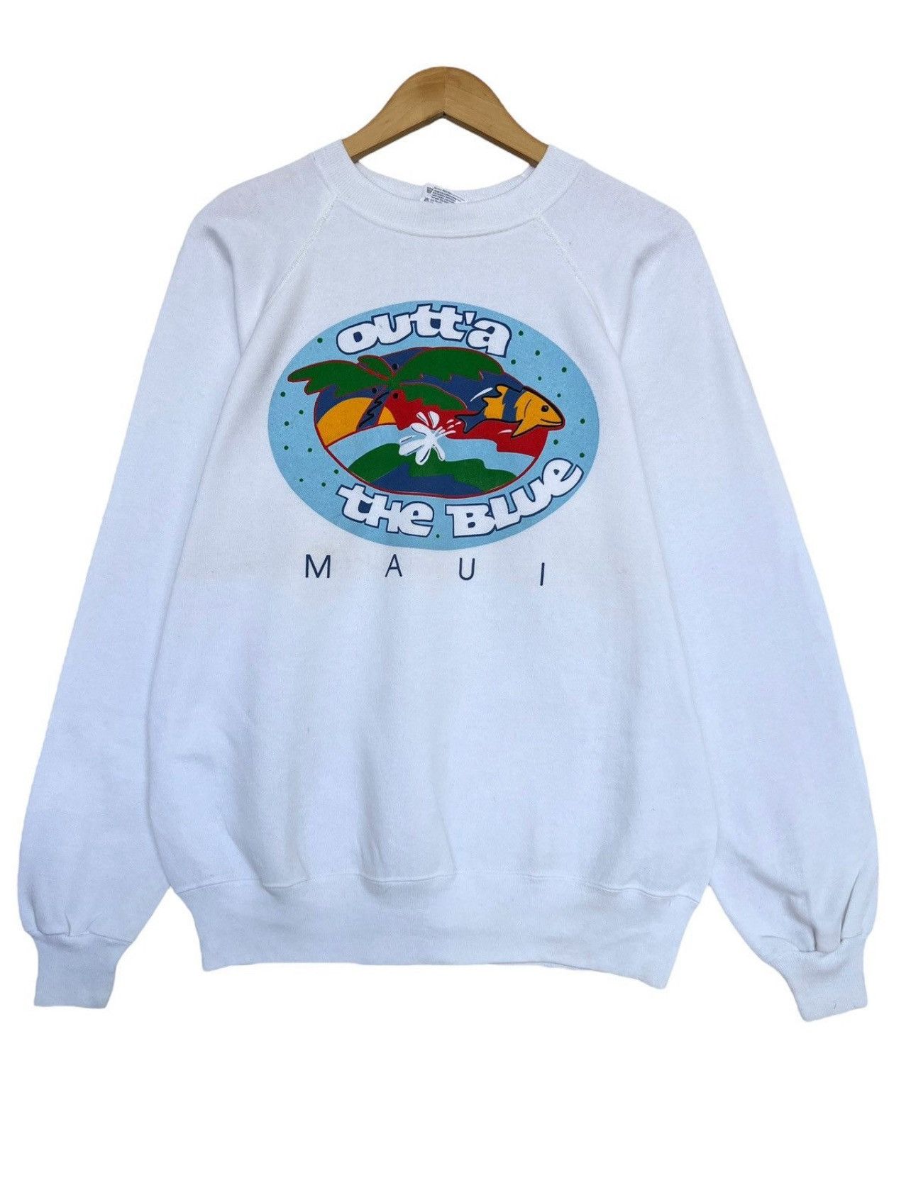 Vintage Vintage 90s Hawaii Maui Outta The Blue Surf Sweatshirt Size US M / EU 48-50 / 2 - 1 Thumbnail