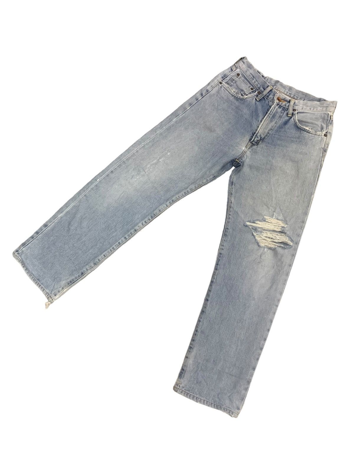 Edwin × Margaret Howell × Vintage Vintage Edwin Blue Mud Wash Distress Jeans Size US 28 / EU 44 - 7 Thumbnail