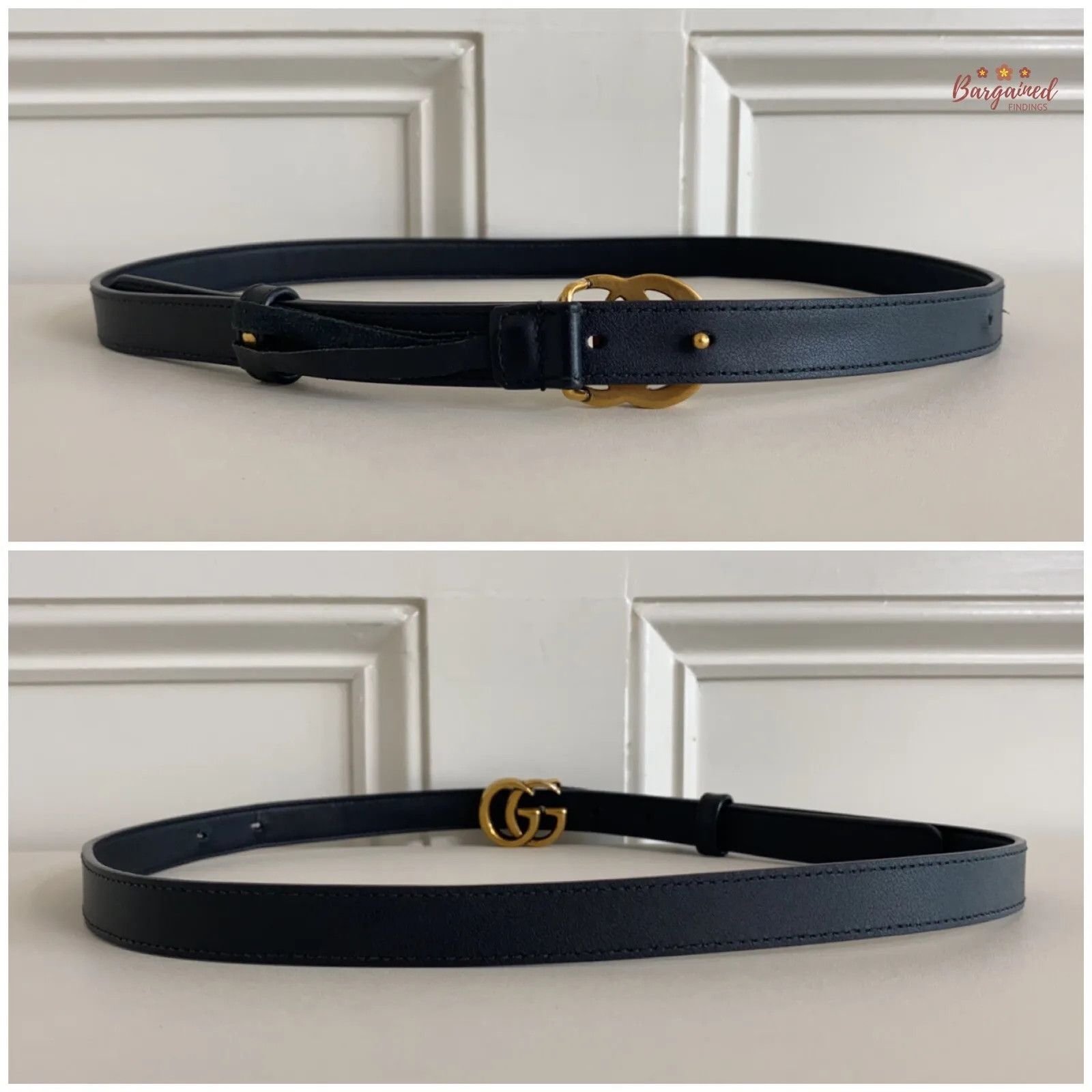 Gucci Gucci Smooth Leather Slim Signature Double G Buckle Belt Size 30 - 5 Thumbnail