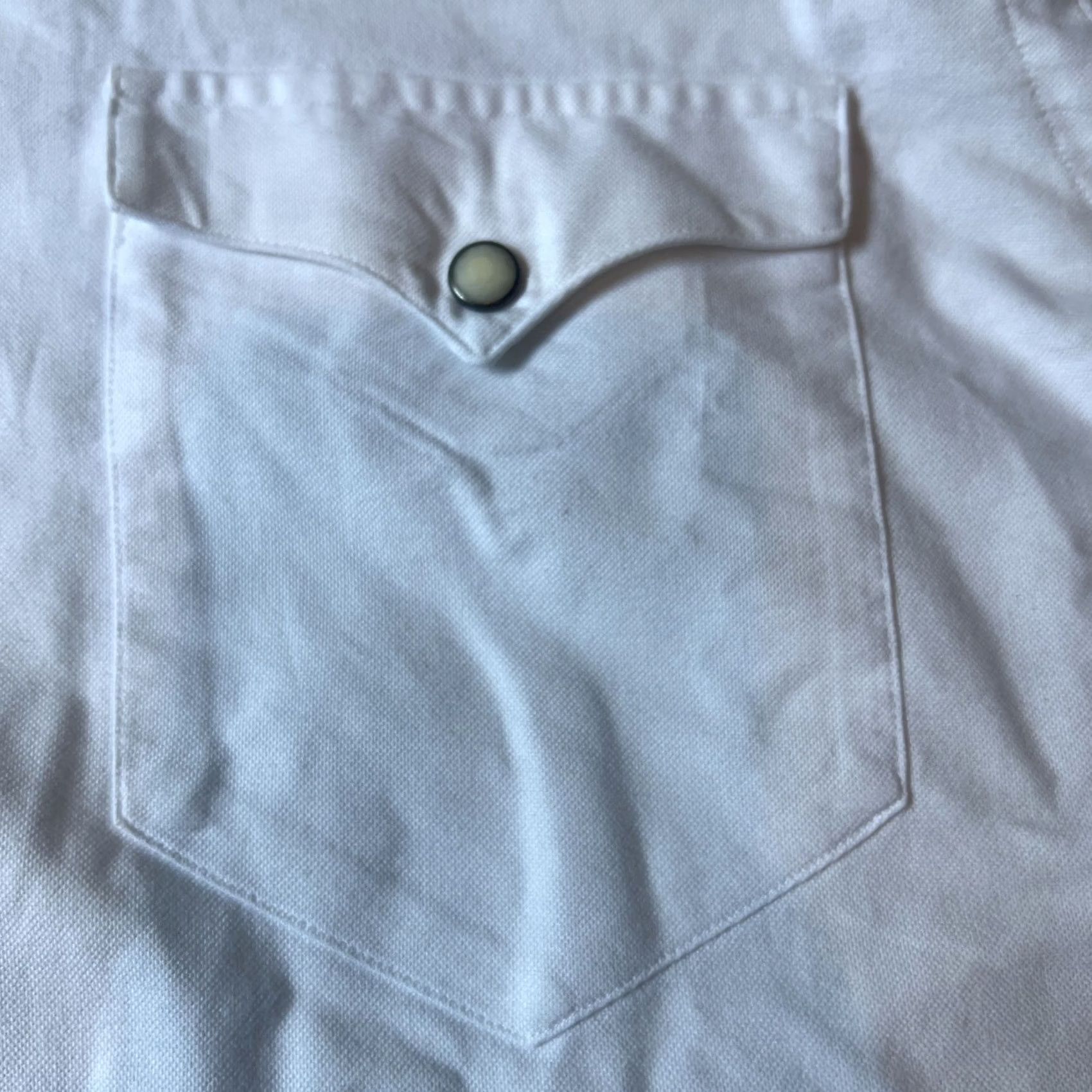 Vintage VINTAGE Polo Shirt 2XL White Pearl Snaps Long Sleeve Western Wear Rockabilly Mens Size US XXL / EU 58 / 5 - 6 Thumbnail