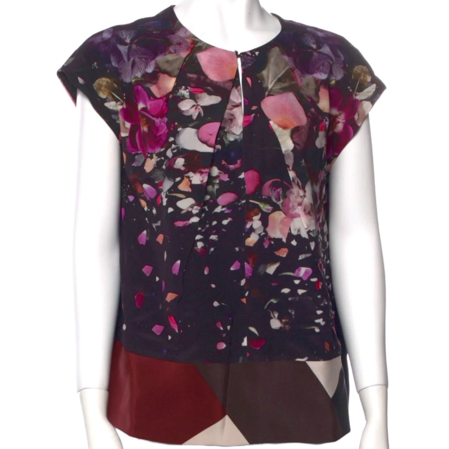 Fendi FENDI Purple Printed Silk Blouse, Medium/IT42 Size M / US 6-8 / IT 42-44 - 5 Thumbnail