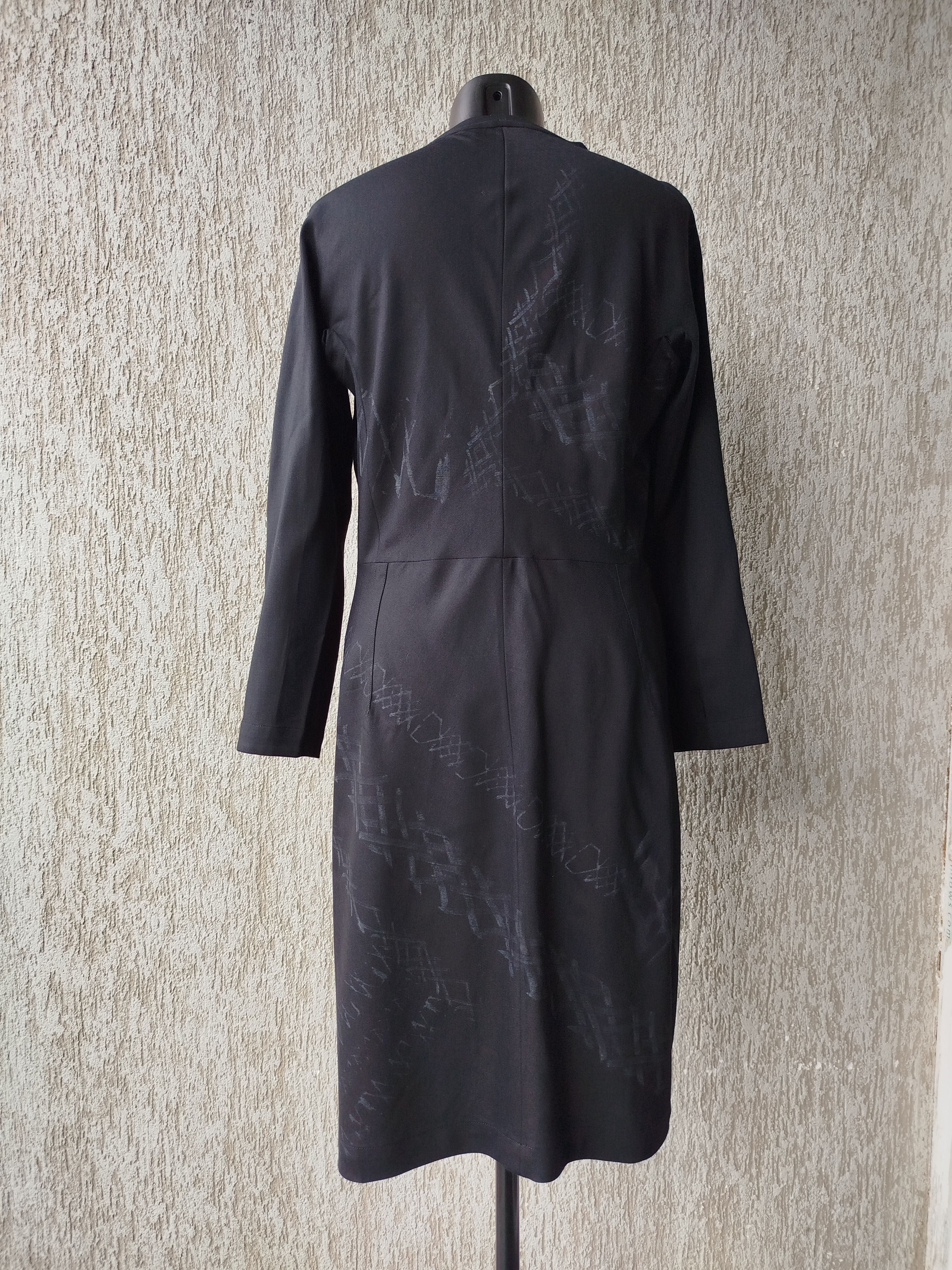 Marithe + Francois Girbaud Girbaud Dress Long Sleeve Draped Wool Vintage Size L / US 10 / IT 46 - 10 Thumbnail