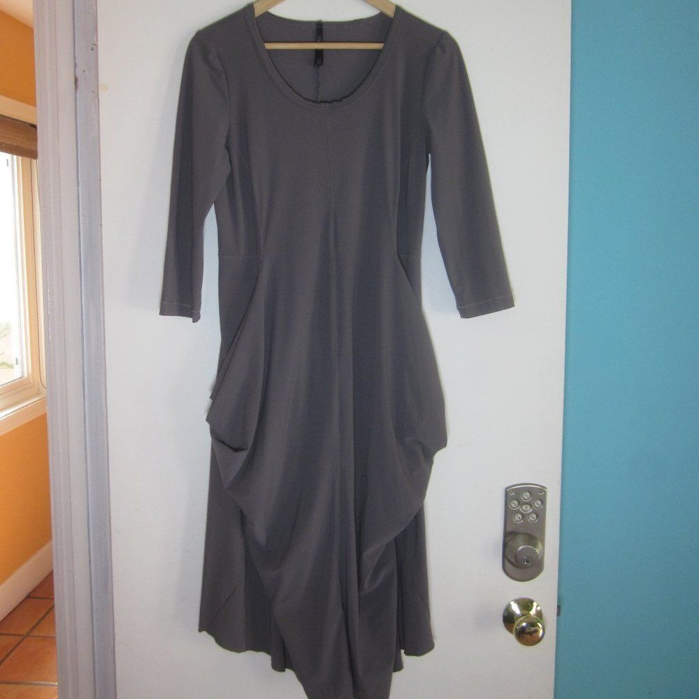 Ports 1961 Porto 0 (US Size S 2 / 4) Gray Stretch 3/4 Sleeve Knee Lengt Size S / US 4 / IT 40 - 3 Thumbnail