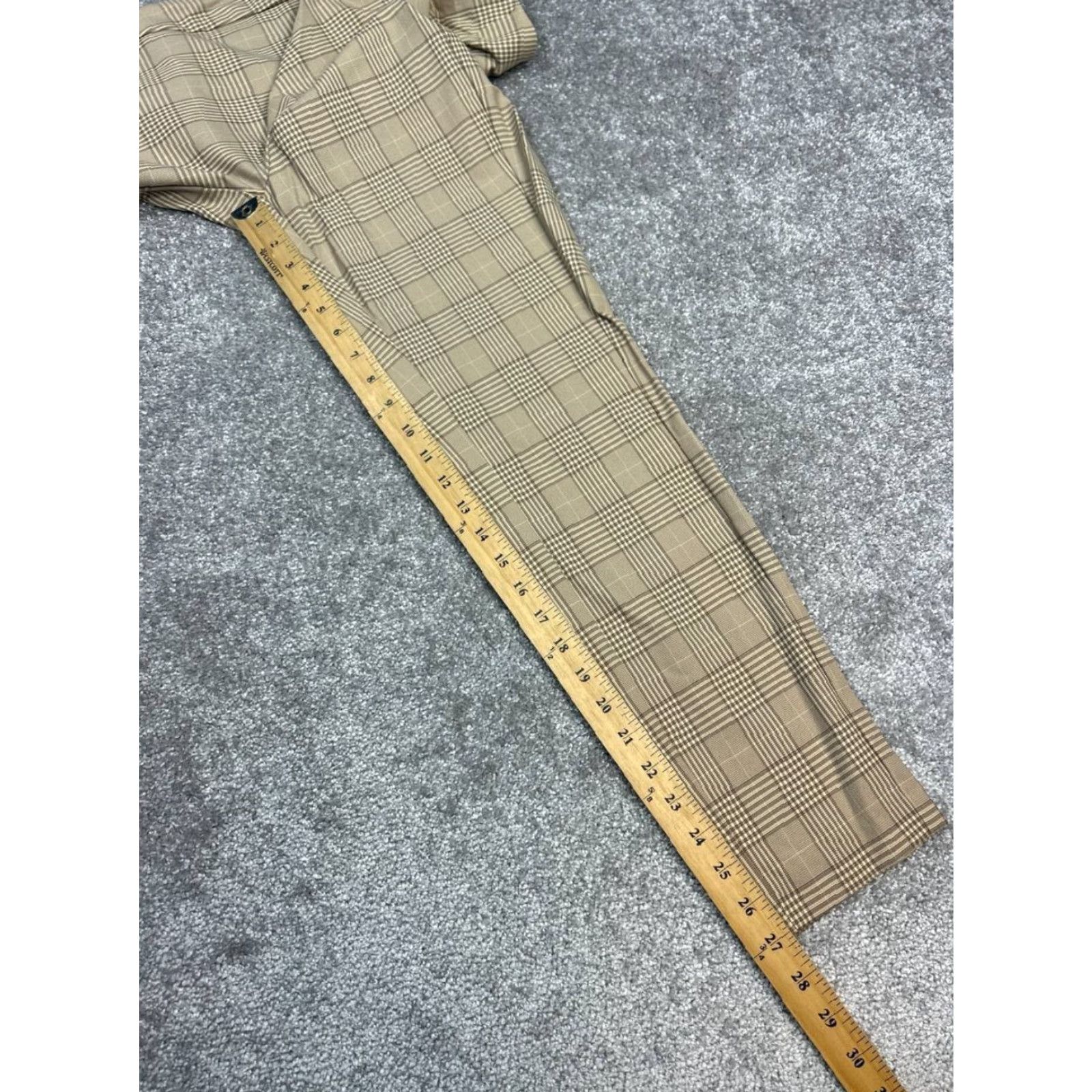 Rag & Bone rag & bone Pants Women 6 Brown Glen Plaid Stretch High Rise Back Zip Tapered Leg Size 28" / US 6 / IT 42 - 6 Thumbnail